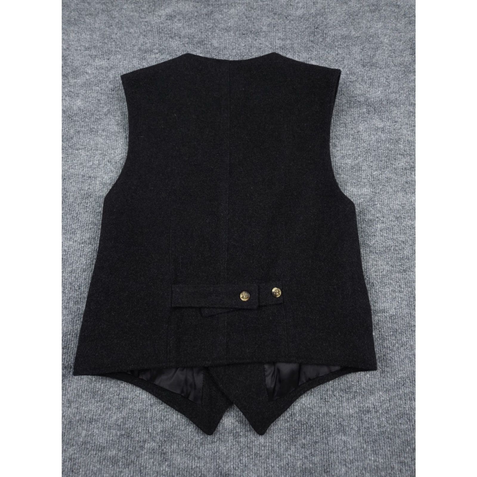 Vintage VINTAGE Wathne Vest Jacket Women Small Gray 100% Wool Made USA Buttons Equestrian Jacket Coat Ribbed Sleeveless Short Size S / US 4 / IT 40 - 3 Thumbnail