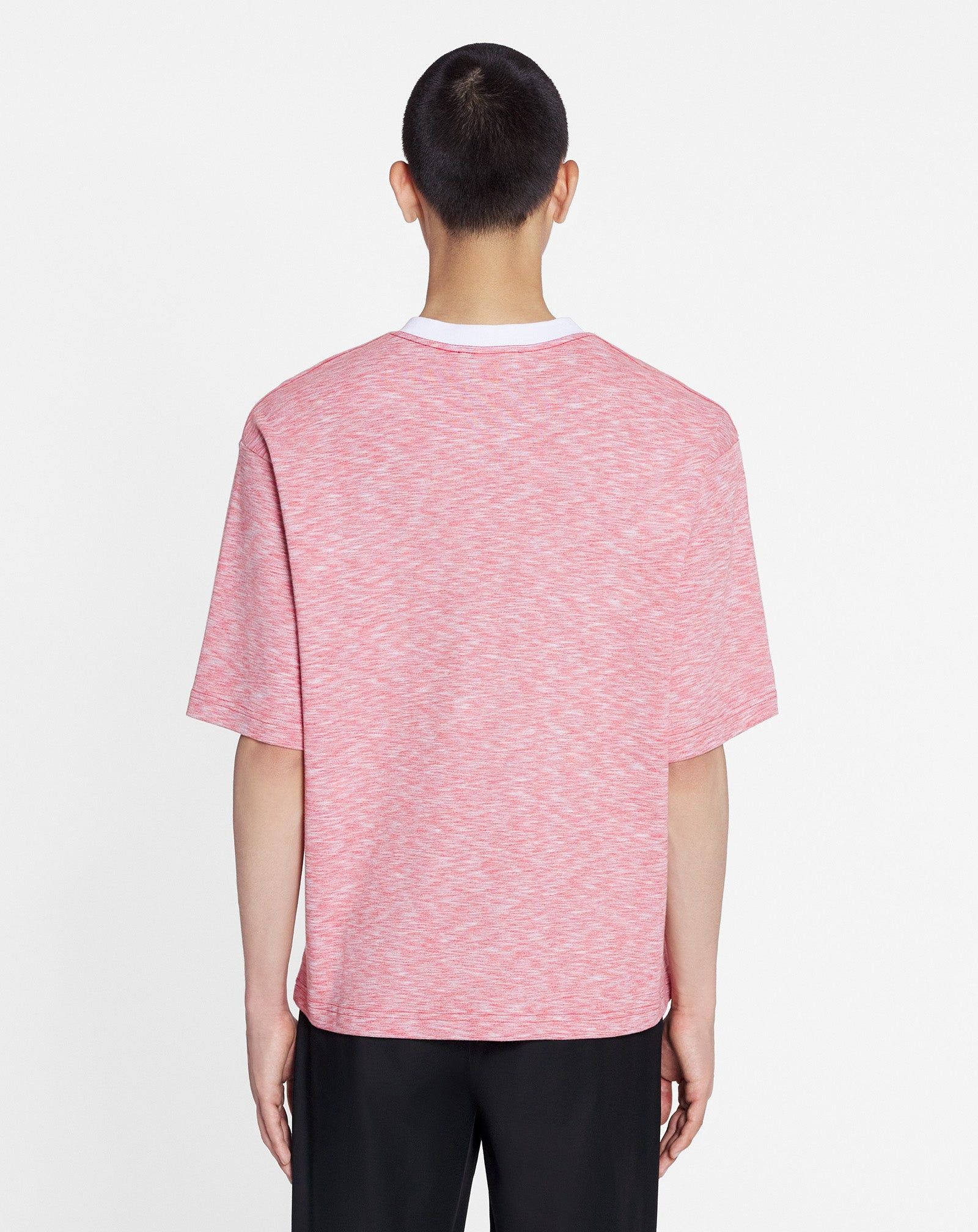 o1mle0825 Heathered-Effect Loose-Fitting T-Shirt in Red