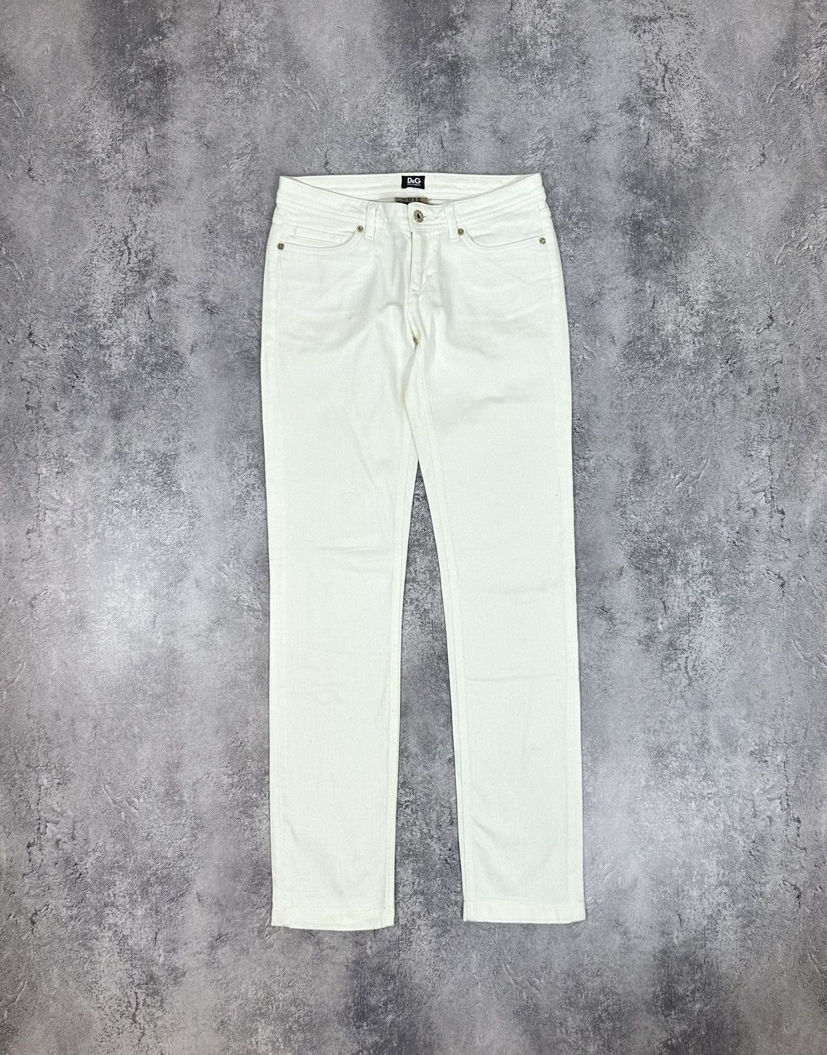 Dolce & Gabbana Vintage Dolce & Gabbana Luxury Designer White Jeans Pants Size 27" / US 4 / IT 40 - 1 Thumbnail