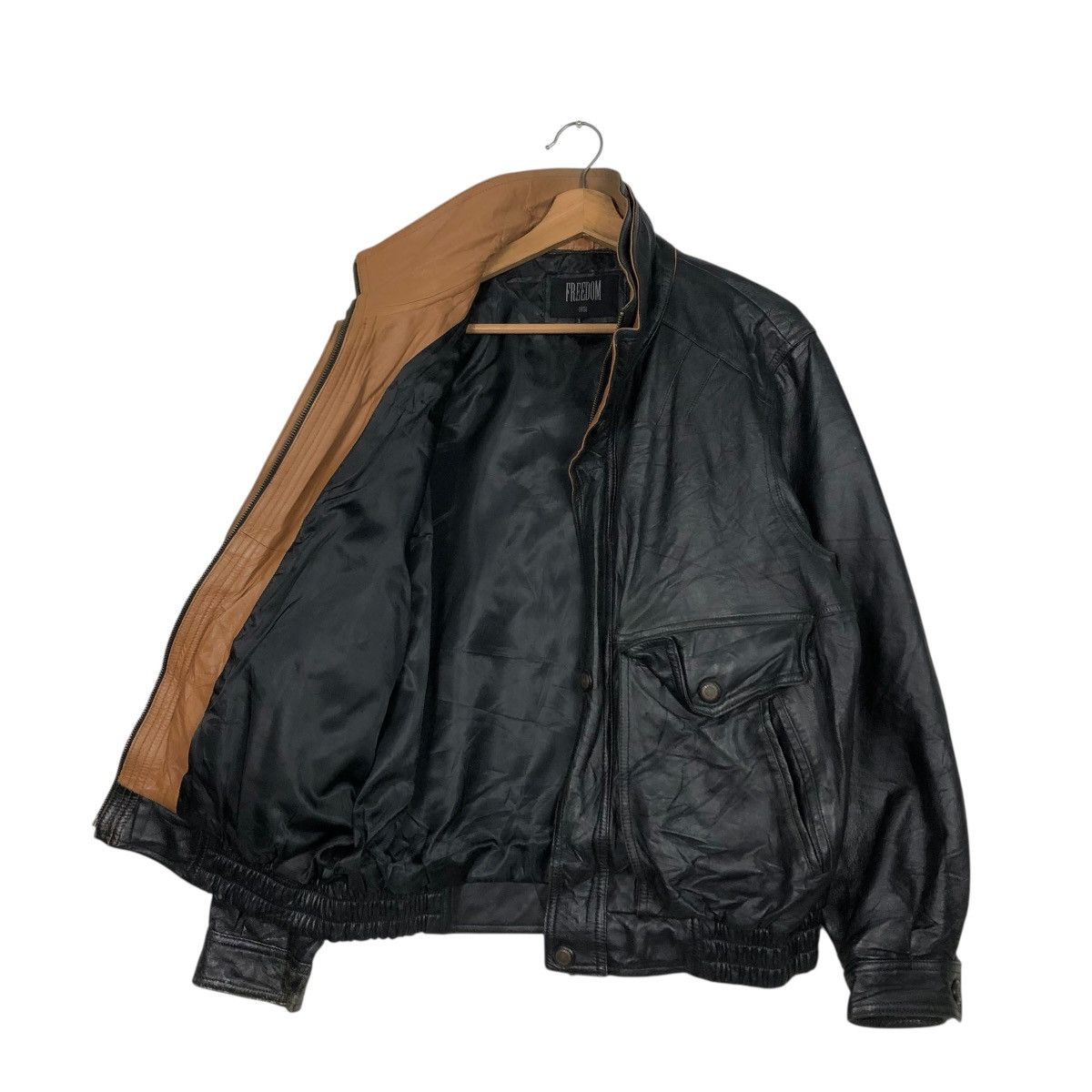Aero Leathers 🔥VINTAGE BIKER LEATHER JACKET FREEDOM MINK COLLAR Size US L / EU 52-54 / 3 - 13 Thumbnail
