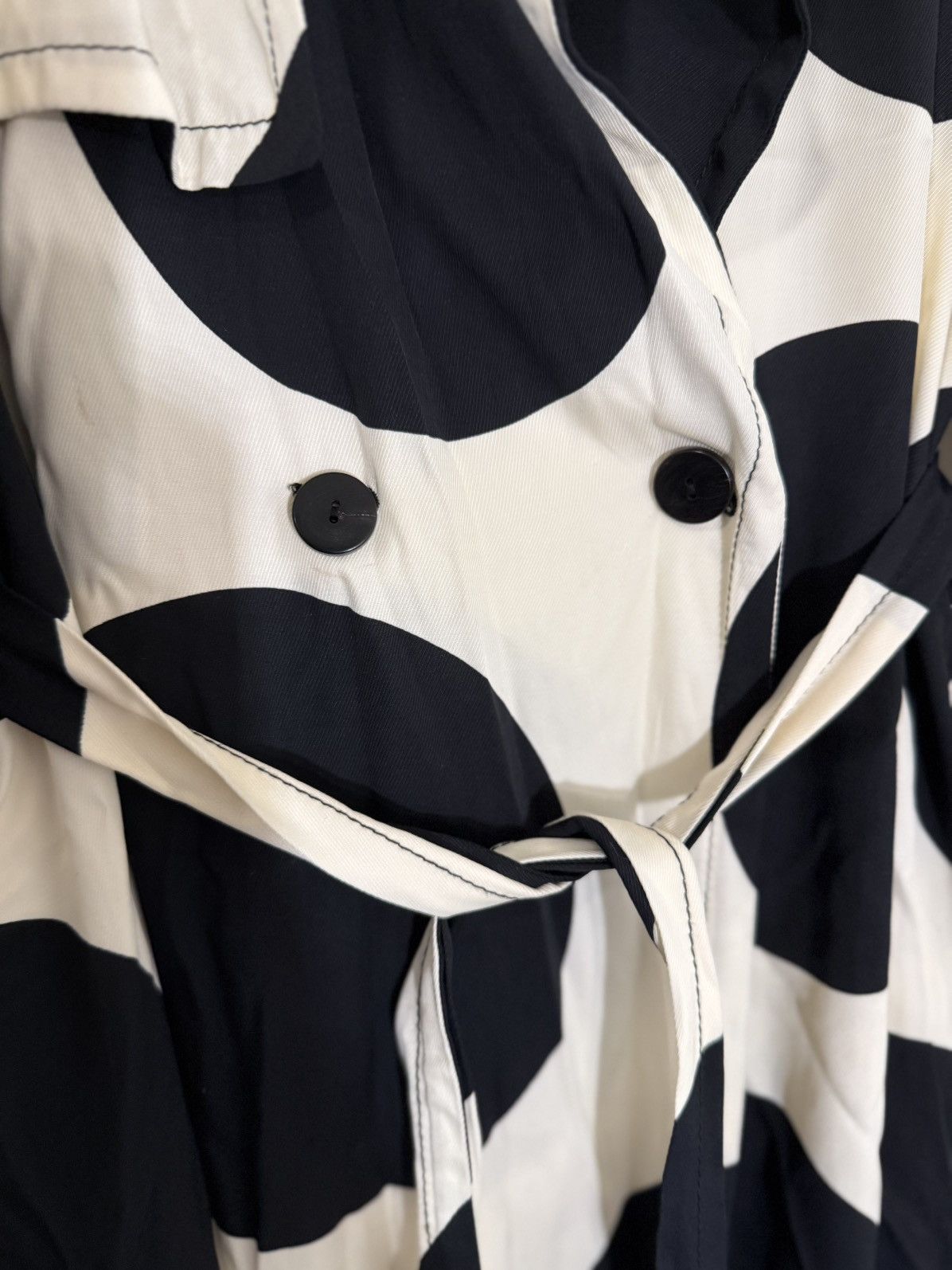 Zara Zara Black/White Polka Dot Coat Size M / US 6-8 / IT 42-44 - 4 Thumbnail