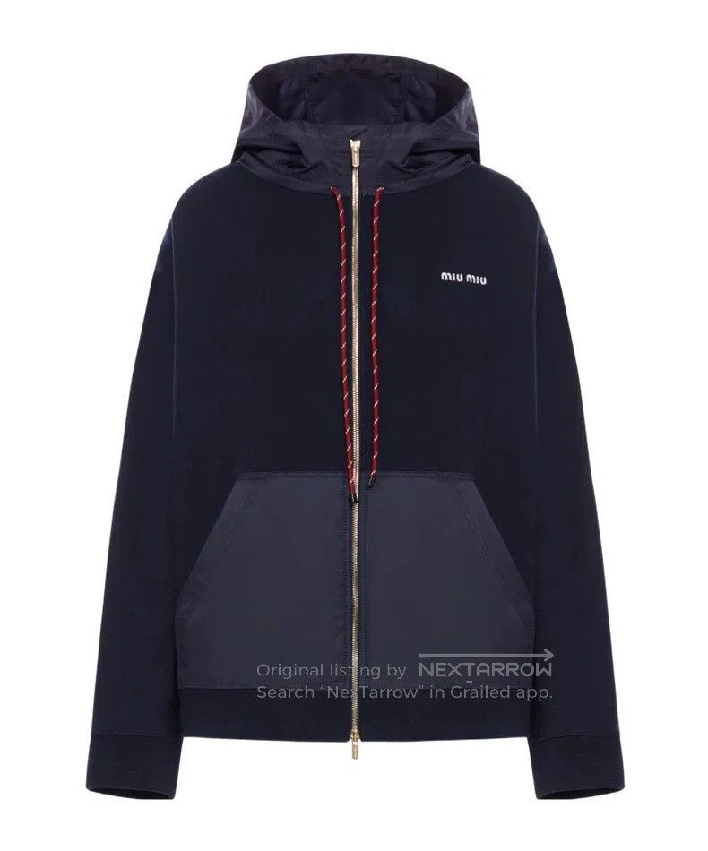 Miu Miu Miu Miu Blue Hooded Zip Jacket. Size US M / EU 48-50 / 2 - 1 Thumbnail