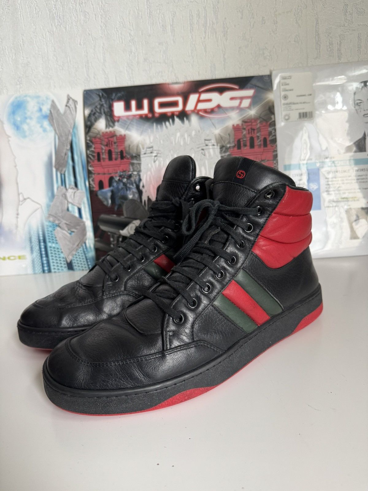Gucci leather high top sneakers Luxury Designer