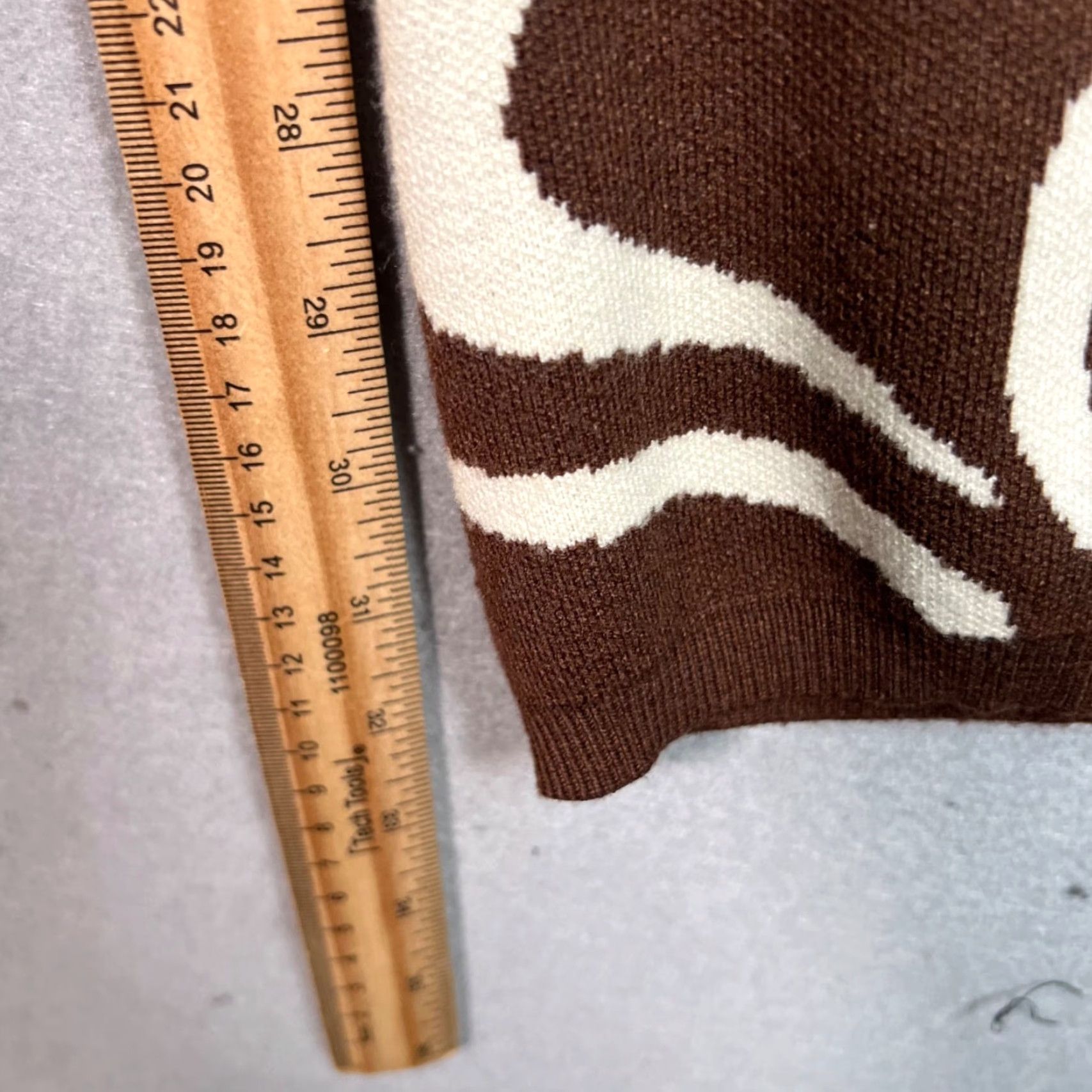 Vintage Bailey Rose Womens Size Small Knit Pants Brown & Cream Abstract Zebra Print Pants Small Brown Bailey Rose Womens Ankle Straight 33in Inseam 25in Waist Size 28" / US 6 / IT 42 - 6 Thumbnail