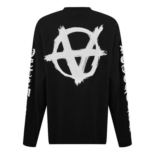 Vetements o1g2r1mq0824 Double Anarchy Long Sleeve T-Shirt Black White Size US M / EU 48-50 / 2 - 2 Thumbnail