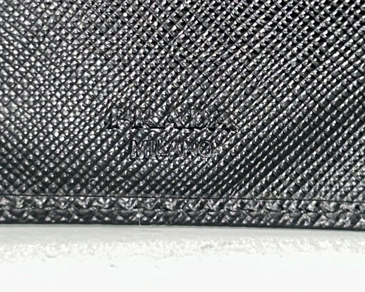 Prada Vintage Prada Black Saffiano Leather Flap Wallet w COA Size ONE SIZE - 4 Thumbnail