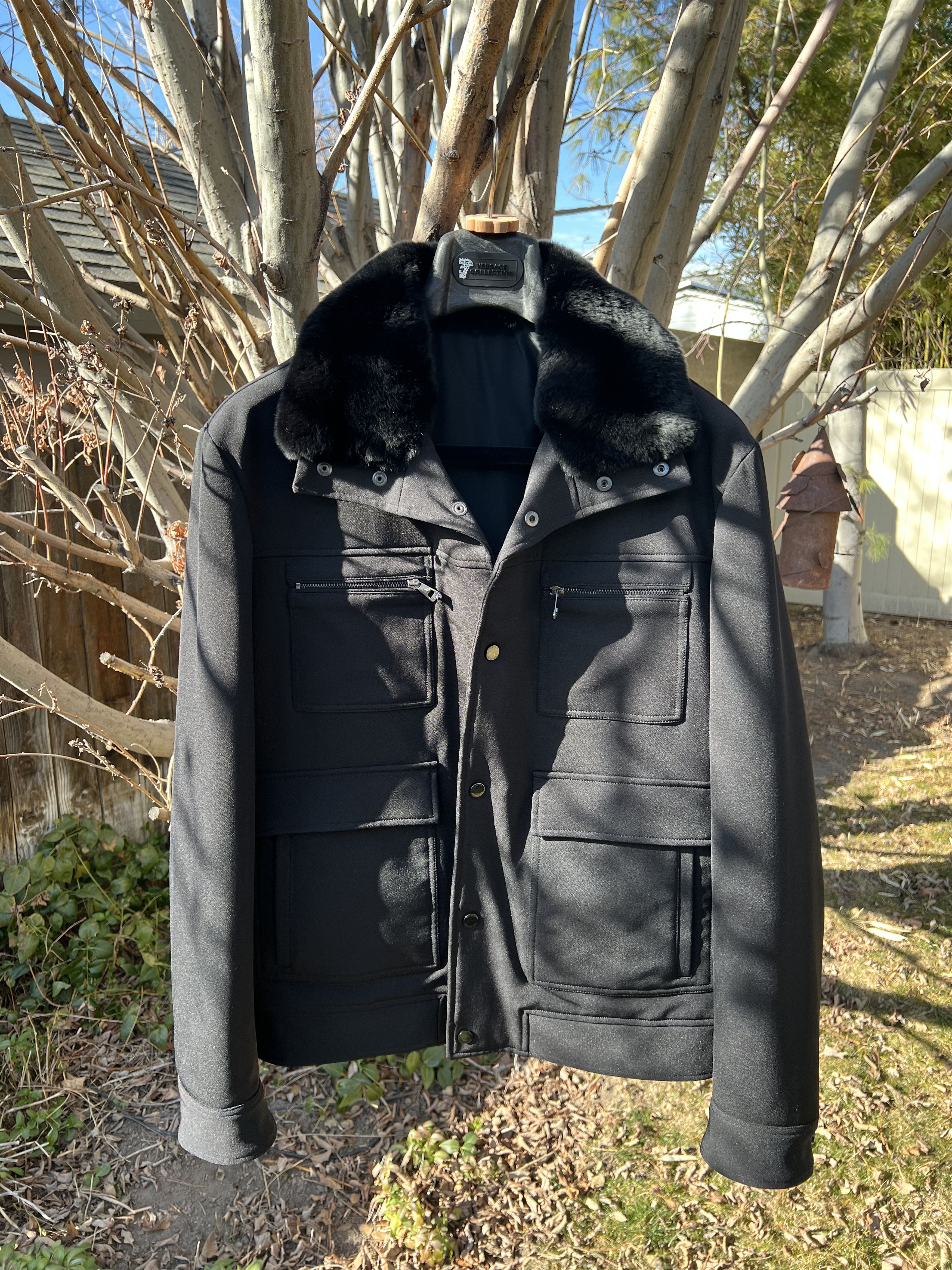 Versace Versace Men's Jacket 48 IT 38 US Black Nylon with Beaver Fur Size US M / EU 48-50 / 2 - 1 Thumbnail