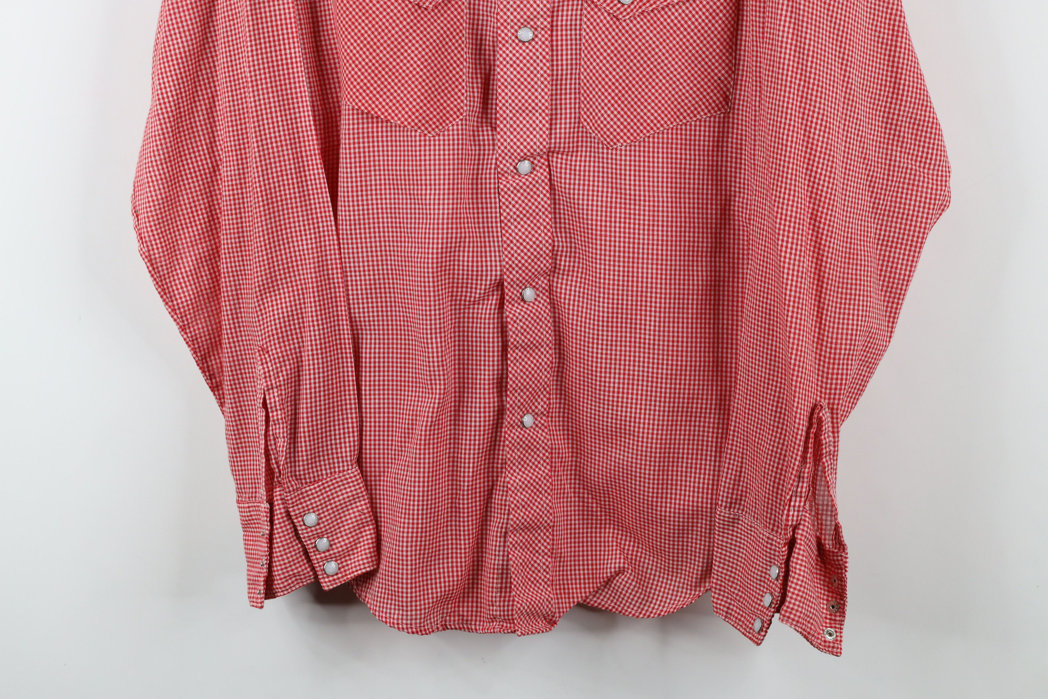 Vintage Vintage 50s Rockabilly Snap Button Shirt Gingham Plaid USA Size US L / EU 52-54 / 3 - 3 Thumbnail