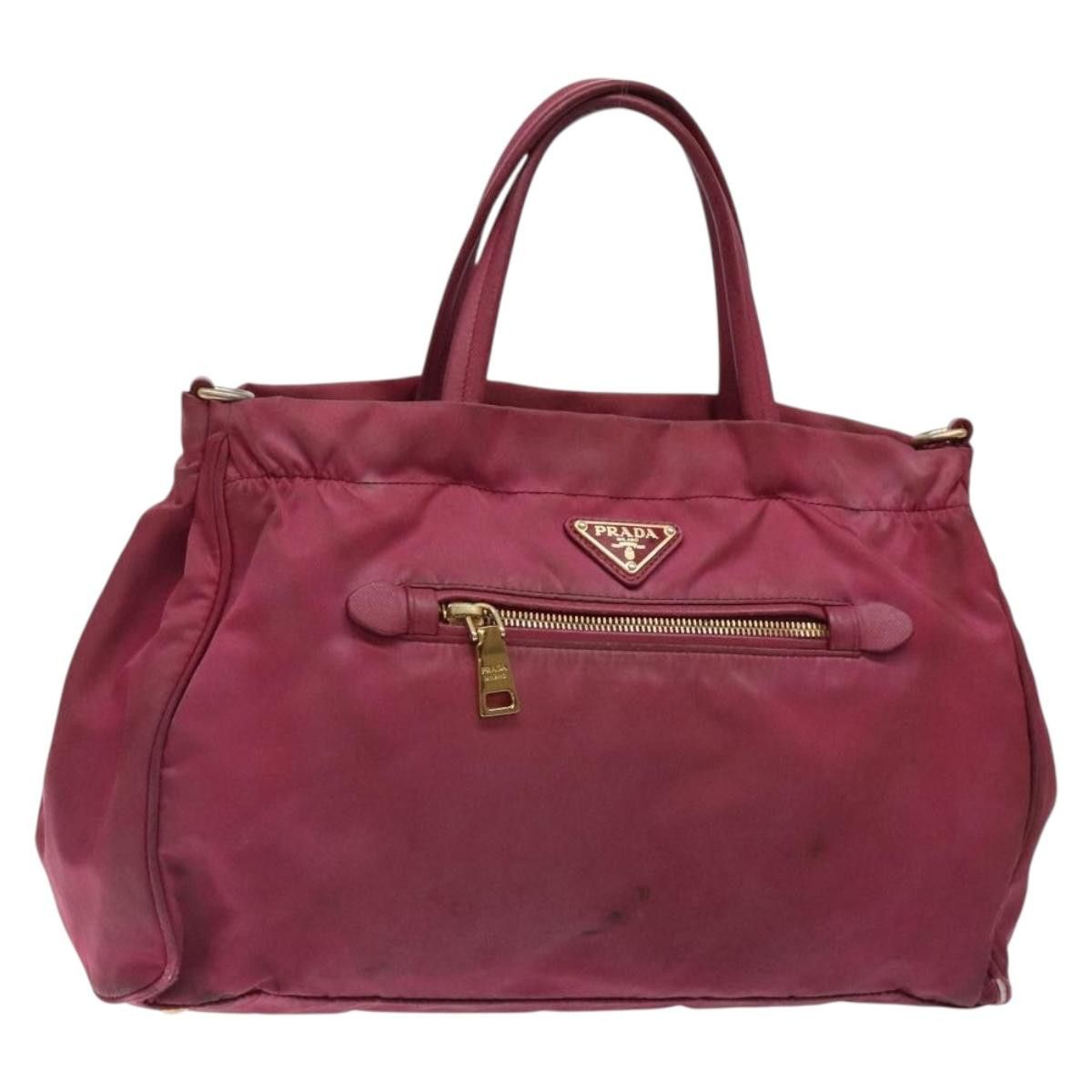 Prada PRADA Hand Bag Nylon Pink Gold Size ONE SIZE - 1 Thumbnail