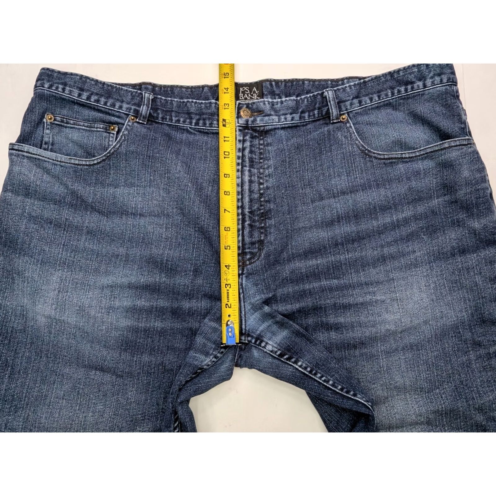 Jos. A. Bank Jos. A. Bank Tailored Fit Straight Jeans Men 48x29 Denim Blue 5-Pocket Zip Button Twill Regular 90s Style Pants Size US 32 / EU 48 - 4 Thumbnail