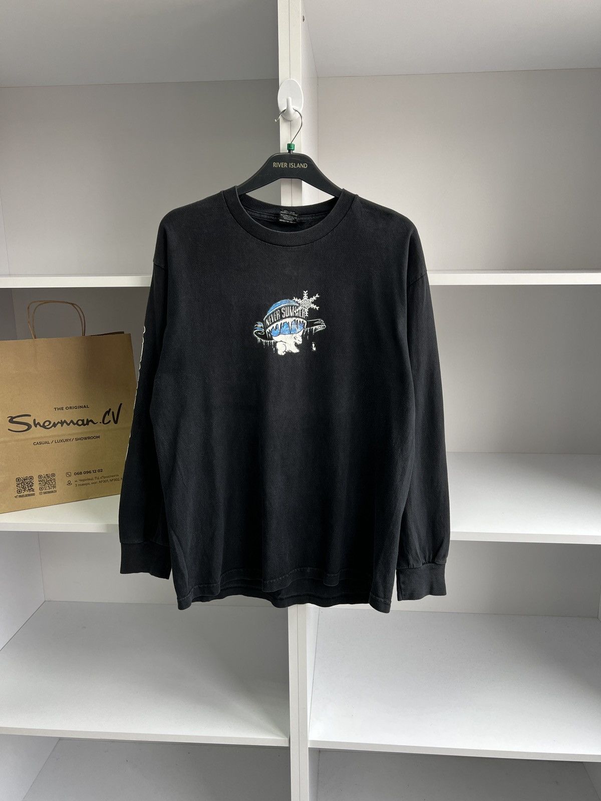 Band Tees × Vintage Vintage Never Summer Merch Long Sleeve Black Tee Size US M / EU 48-50 / 2 - 2 Thumbnail