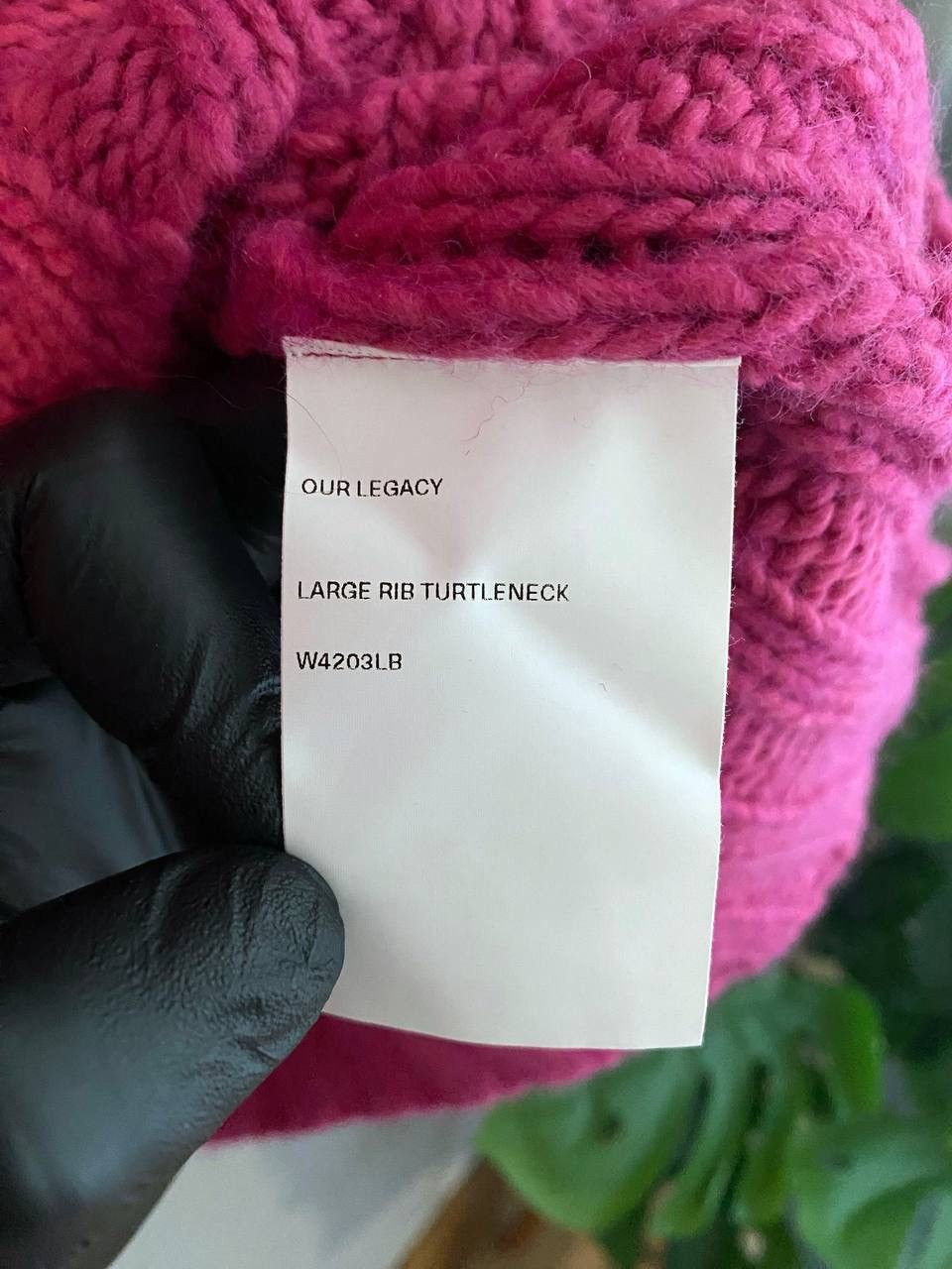 Our Legacy Men's Large Rib Turtleneck Pink Knit Sweater, L
