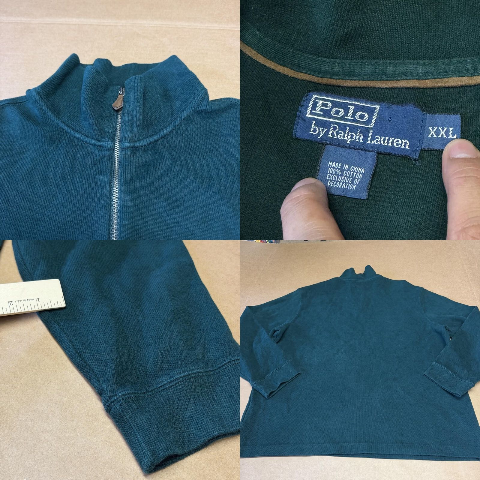Polo Ralph Lauren Polo Ralph Lauren Mens 2XL Green Cotton Sweater Mock Neck Pullover Size US XXL / EU 58 / 5 - 8 Thumbnail
