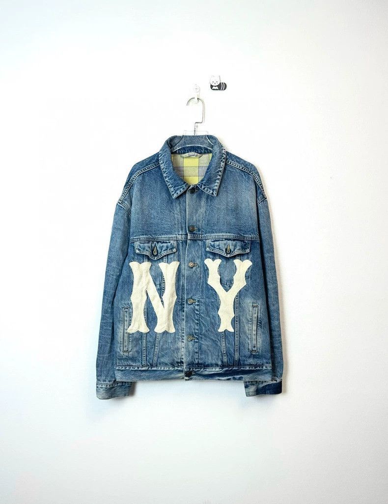 Gucci Gucci Blue Knit Letter Denim Jacket-2506 Size US XL / EU 56 / 4 - 1 Thumbnail