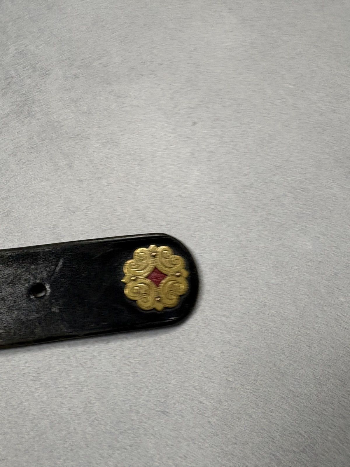 Vintage Vintage Etro Style Black Leather Belt Gold Animal Studs Boho Size ONE SIZE - 12 Thumbnail