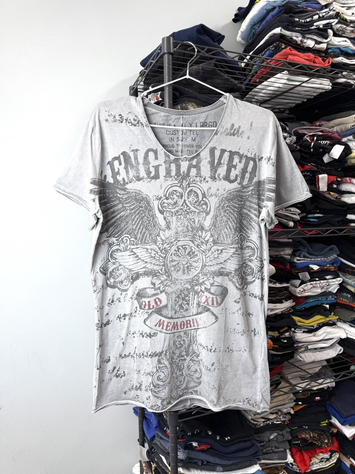 Vintage Vintage Y2K Old Memories Punk T Shirt Full Print Ed Hardy Size US M / EU 48-50 / 2 - 1 Thumbnail