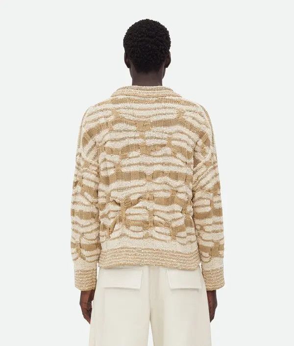 Bottega Veneta o1bcso1str0526 Distorted Stripe Cotton Jumper Sweater Beige Size US S / EU 44-46 / 1 - 3 Thumbnail