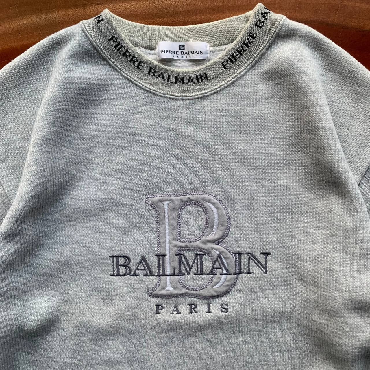 Pierre Balmain Vintage Pierre Balmain Crewneck Light Grey Sweatshirt Size US M / EU 48-50 / 2 - 3 Thumbnail