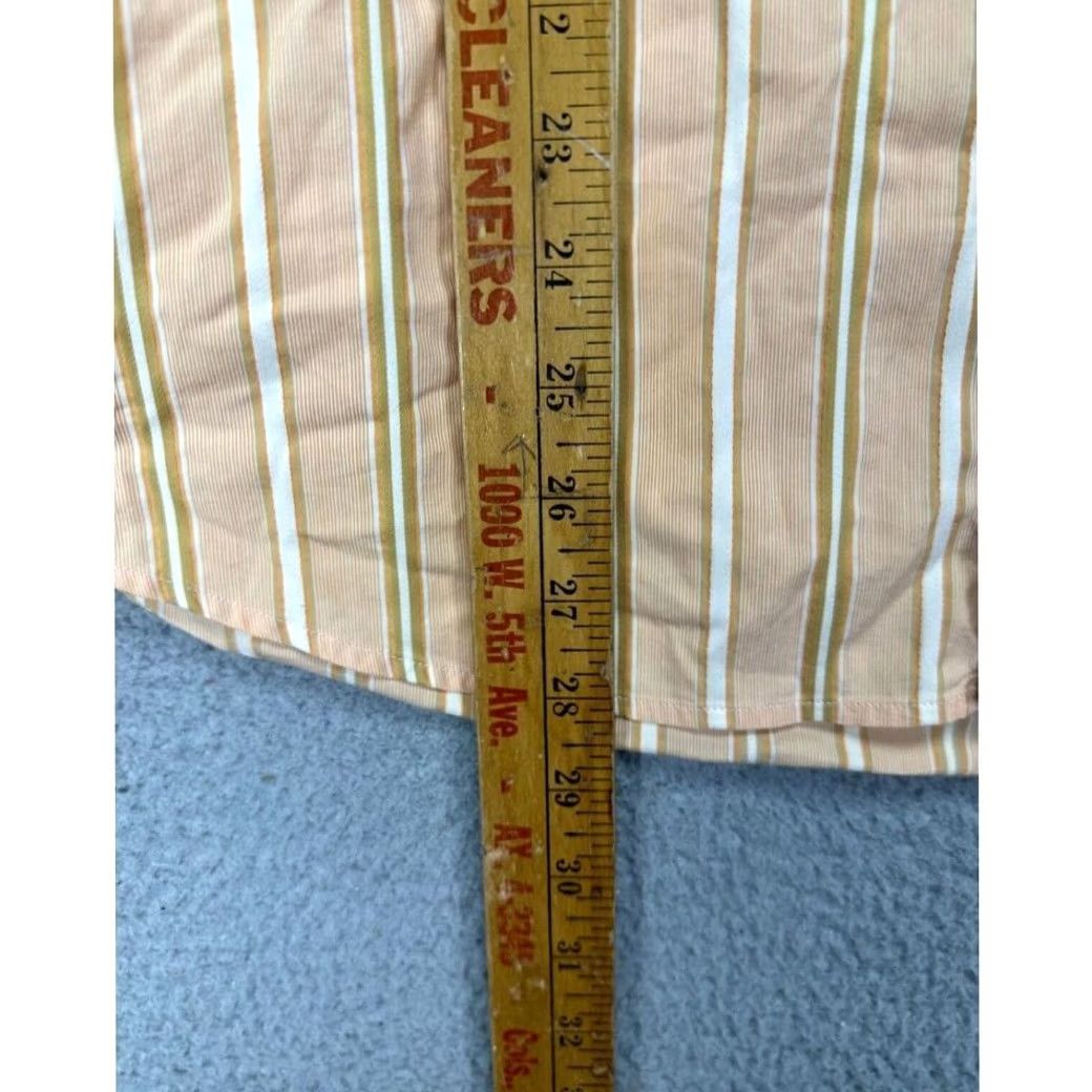 Armani Exchange Armani Exchange Shirt Mens Large Orange Balanced Striped Nylon Blend Button Down Size US L / EU 52-54 / 3 - 6 Thumbnail