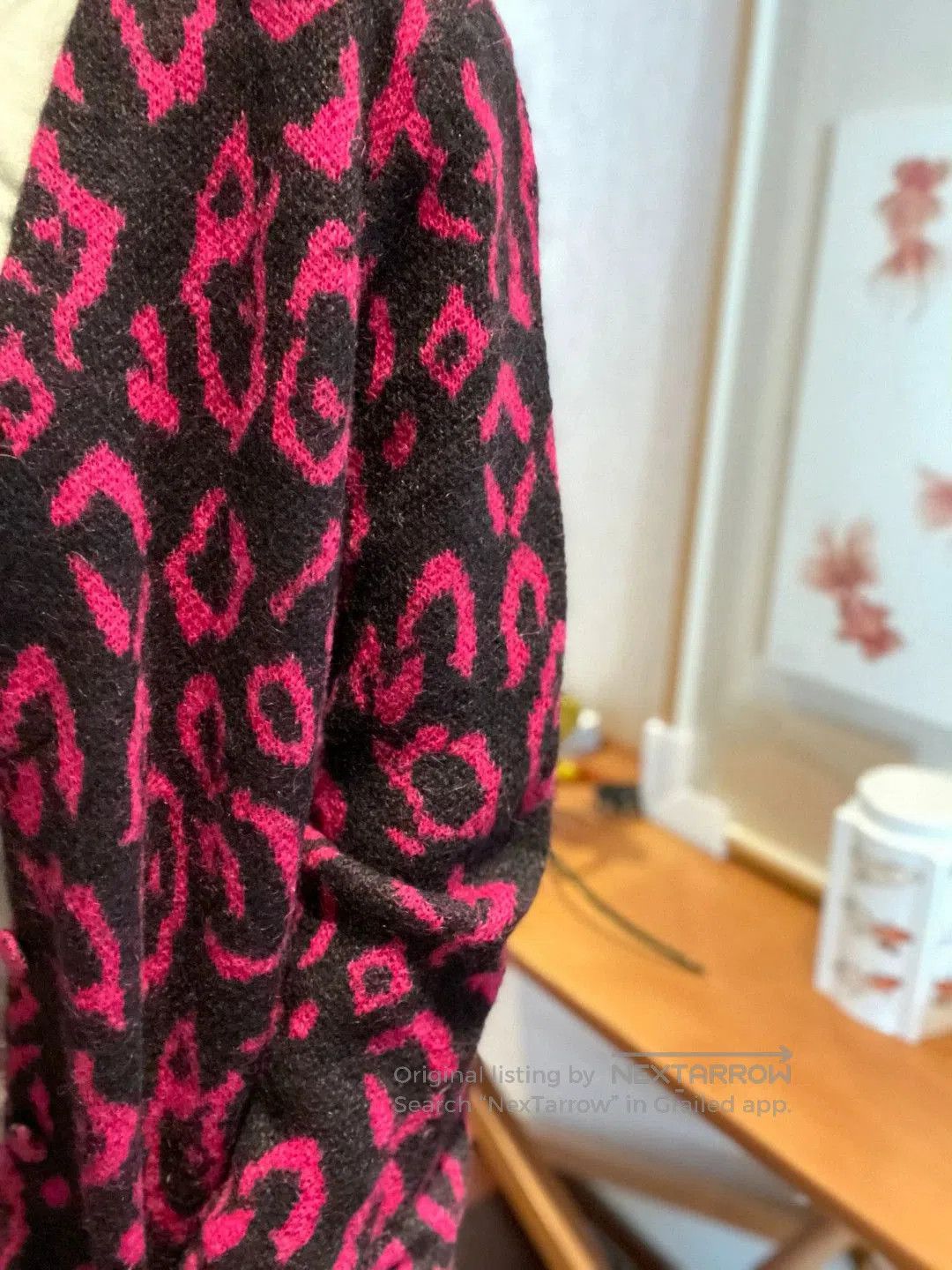 Saint Laurent Paris Saint Laurent Paris Pink Leopard Cardigan. Size M / US 6-8 / IT 42-44 - 2 Thumbnail