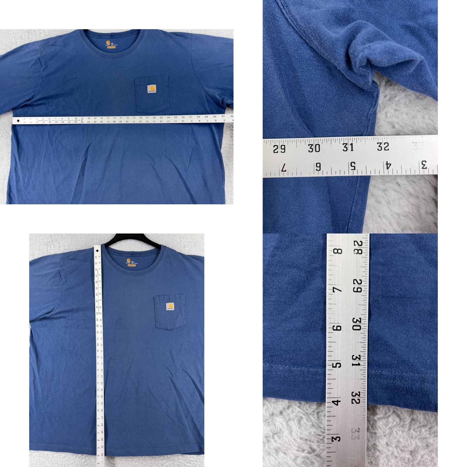 Carhartt Carhartt Shirt Men 4XL Blue Short Sleeve Crew Neck 100% Cotton T-Shirt Modern Work Logo Embroidered Size US XXL / EU 58 / 5 - 9 Thumbnail