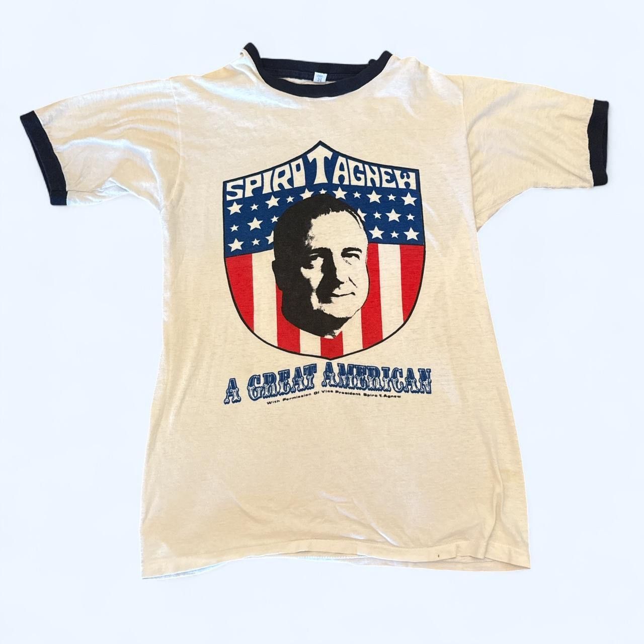 Other Vintage 1970s Spiro Agnew Ringer T-Shirt Size US M / EU 48-50 / 2 - 1 Thumbnail