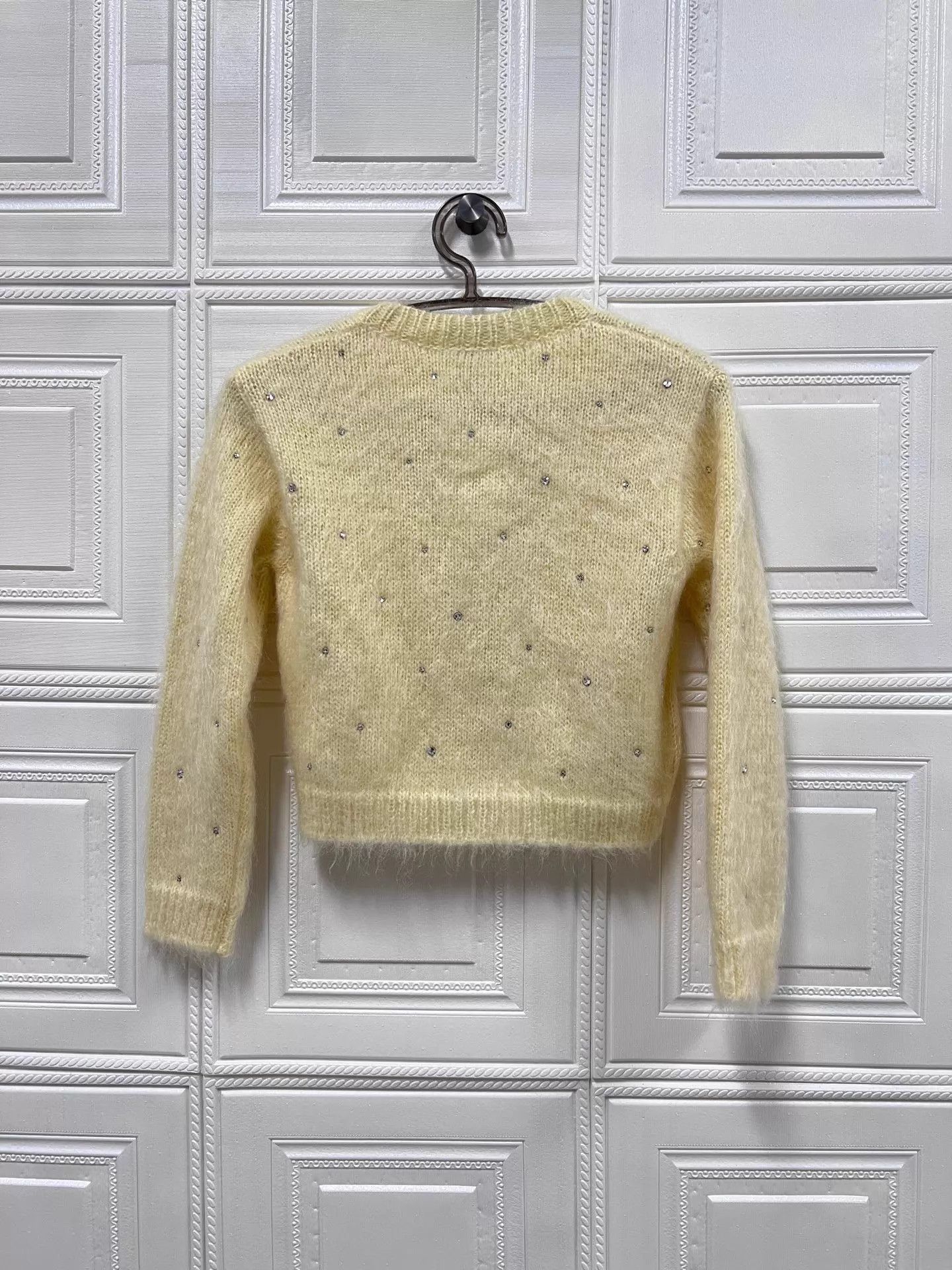 Miu Miu MIU MIU yellow crystal-embellished mohair cardigan 40 99 new Size S / US 4 / IT 40 - 2 Thumbnail