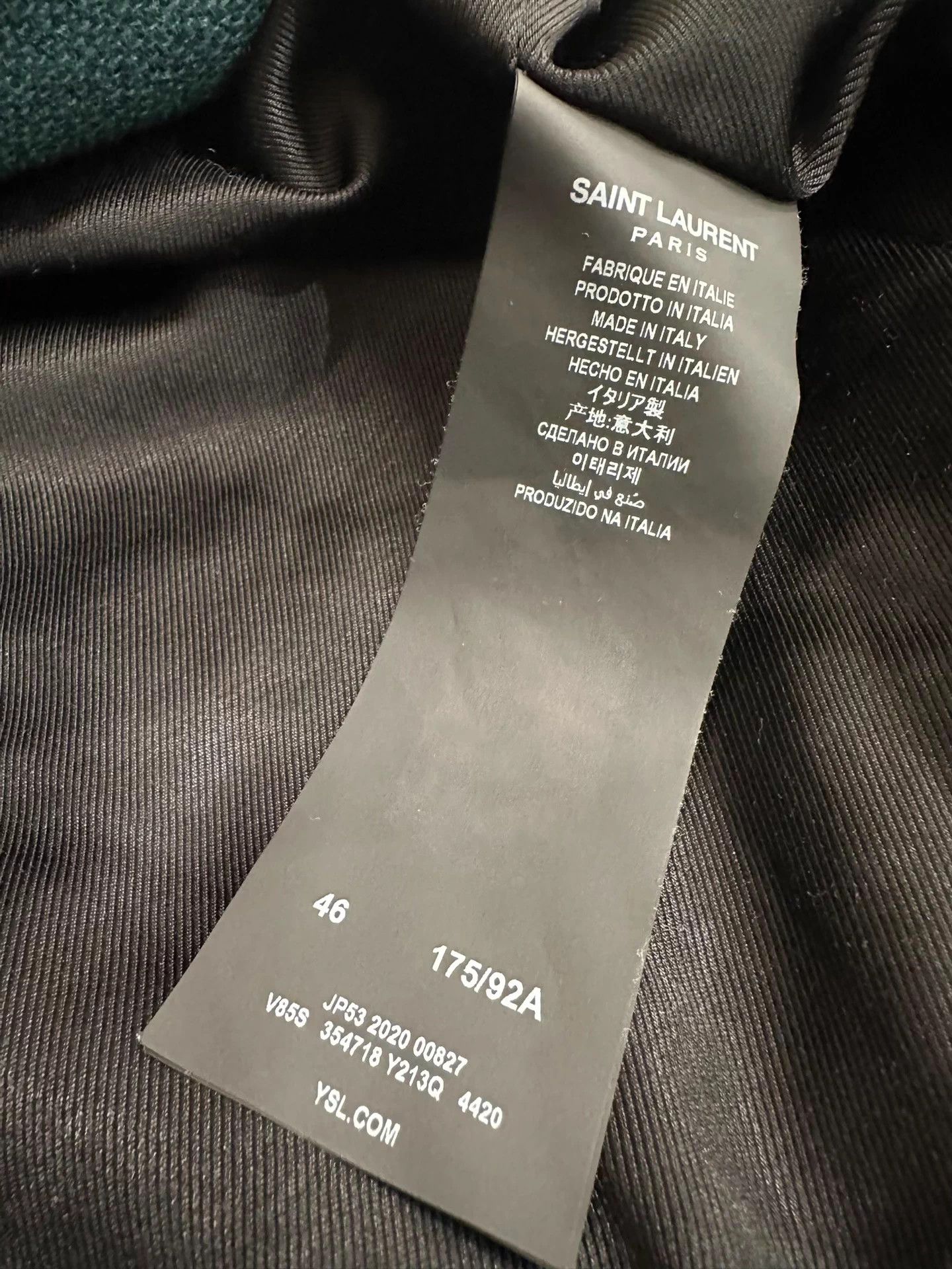 Saint Laurent Paris Saint Laurent SLP Green Wool and Leather Baseball Jacket, Size L / US 10 / IT 46 - 6 Thumbnail