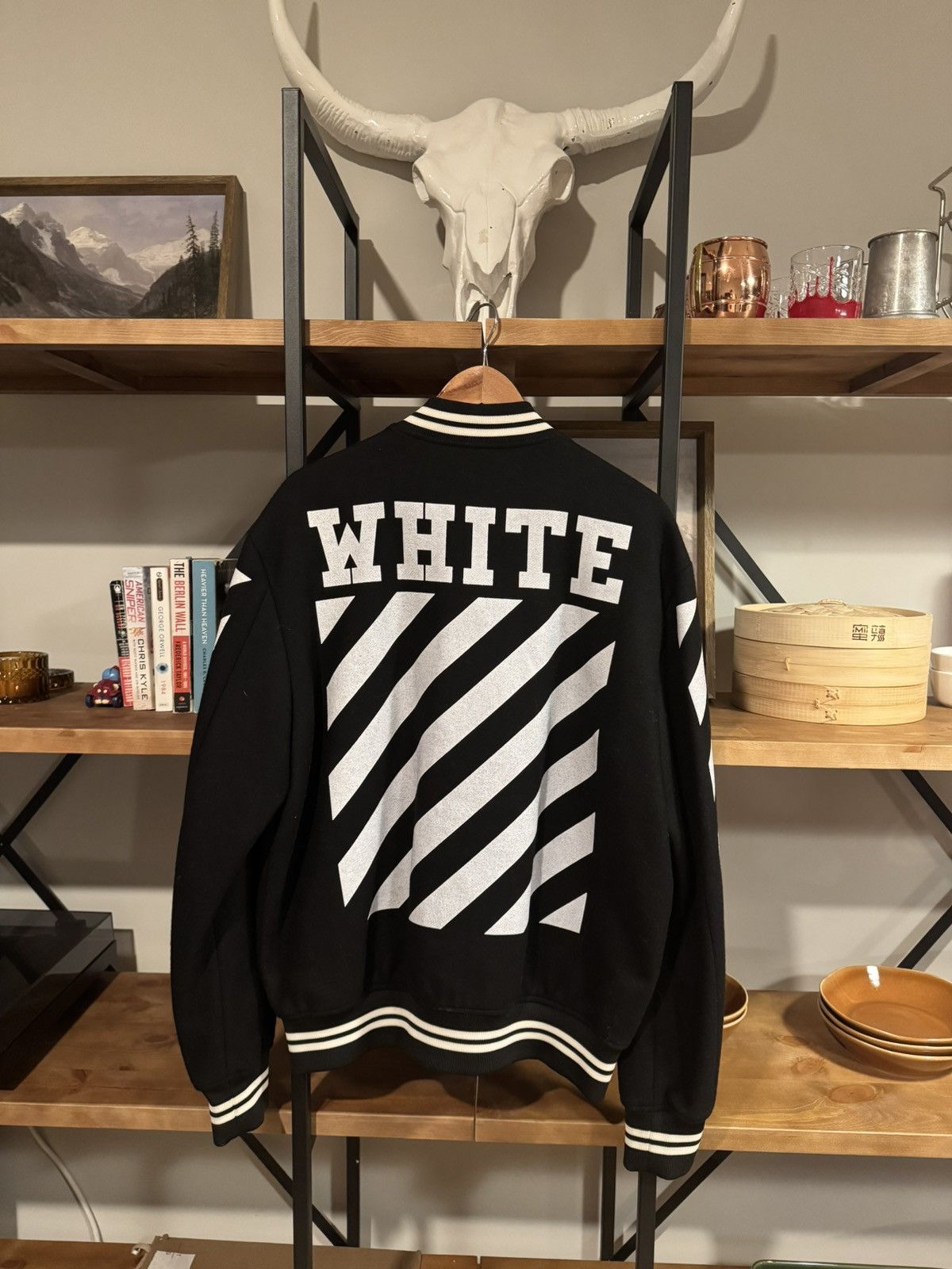 Off-White Off-White c/o Virgil Abloh Letterman Jacket “Meadow Heights” Size US XL / EU 56 / 4 - 2 Thumbnail