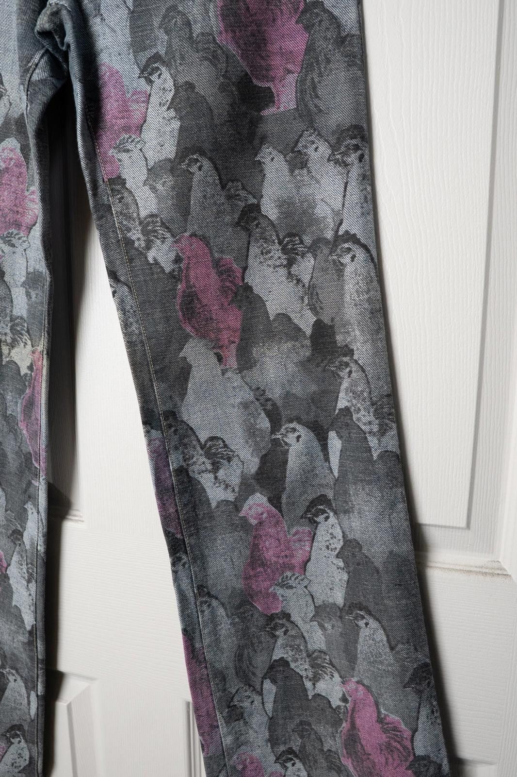Just Cavalli 00's Just Cavalli All Over Print Bird Flared Jeans Size 28" / US 6 / IT 42 - 2 Thumbnail