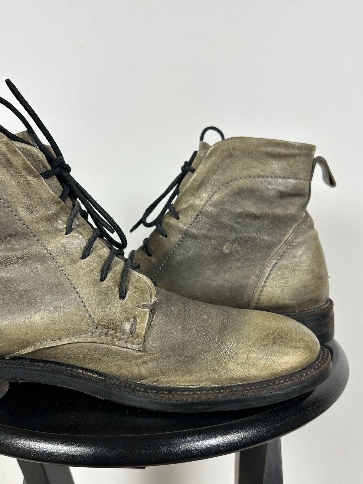 A.S.98 A.S.98 Distressed Leather Lace Up Ankle Boots Guidi Style Size US 10 / EU 43 - 18 Thumbnail