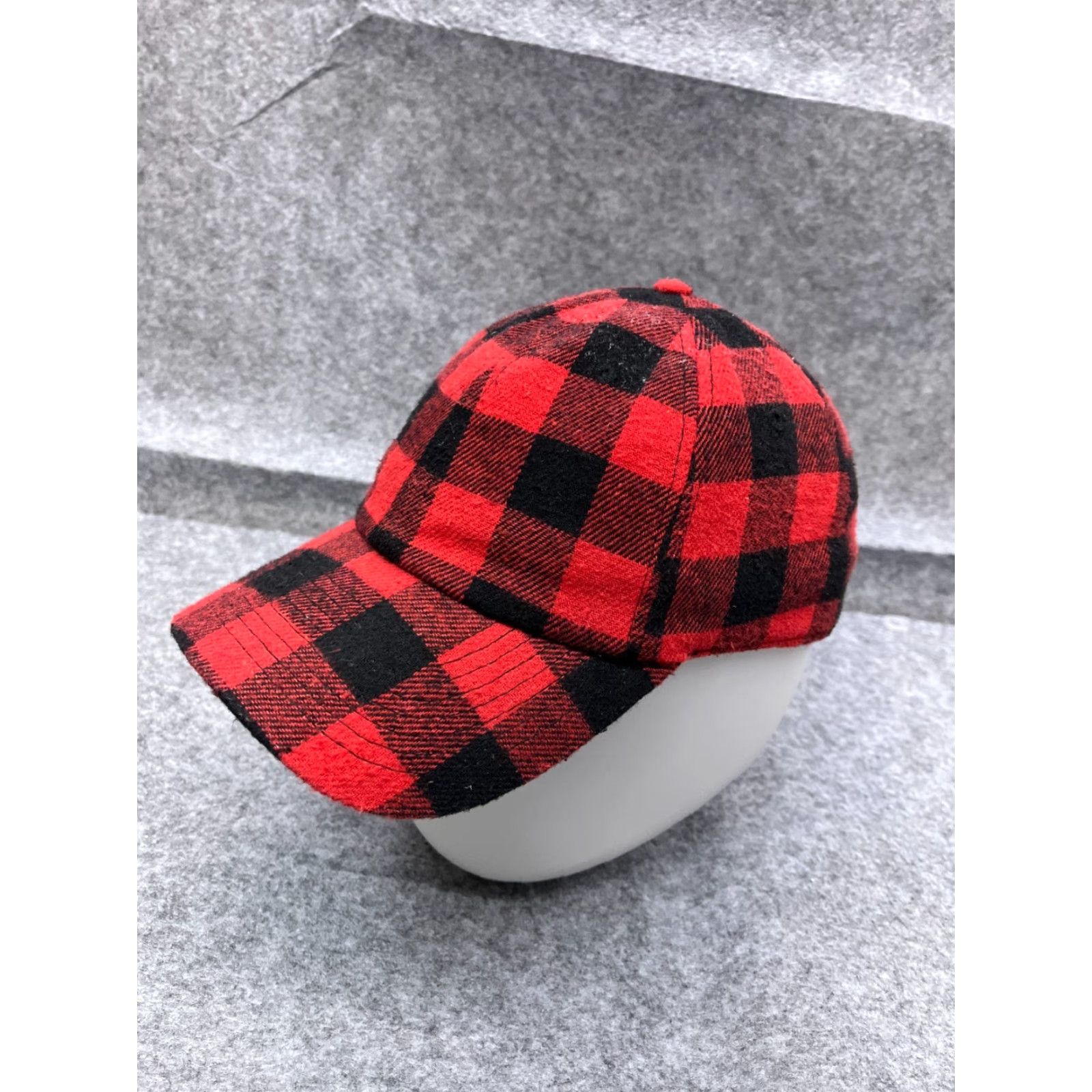 Vintage Kbethos Hat Cap Strap Back Adult One Size Red Black Plaid Flannel Poly Cotton Size ONE SIZE - 4 Thumbnail