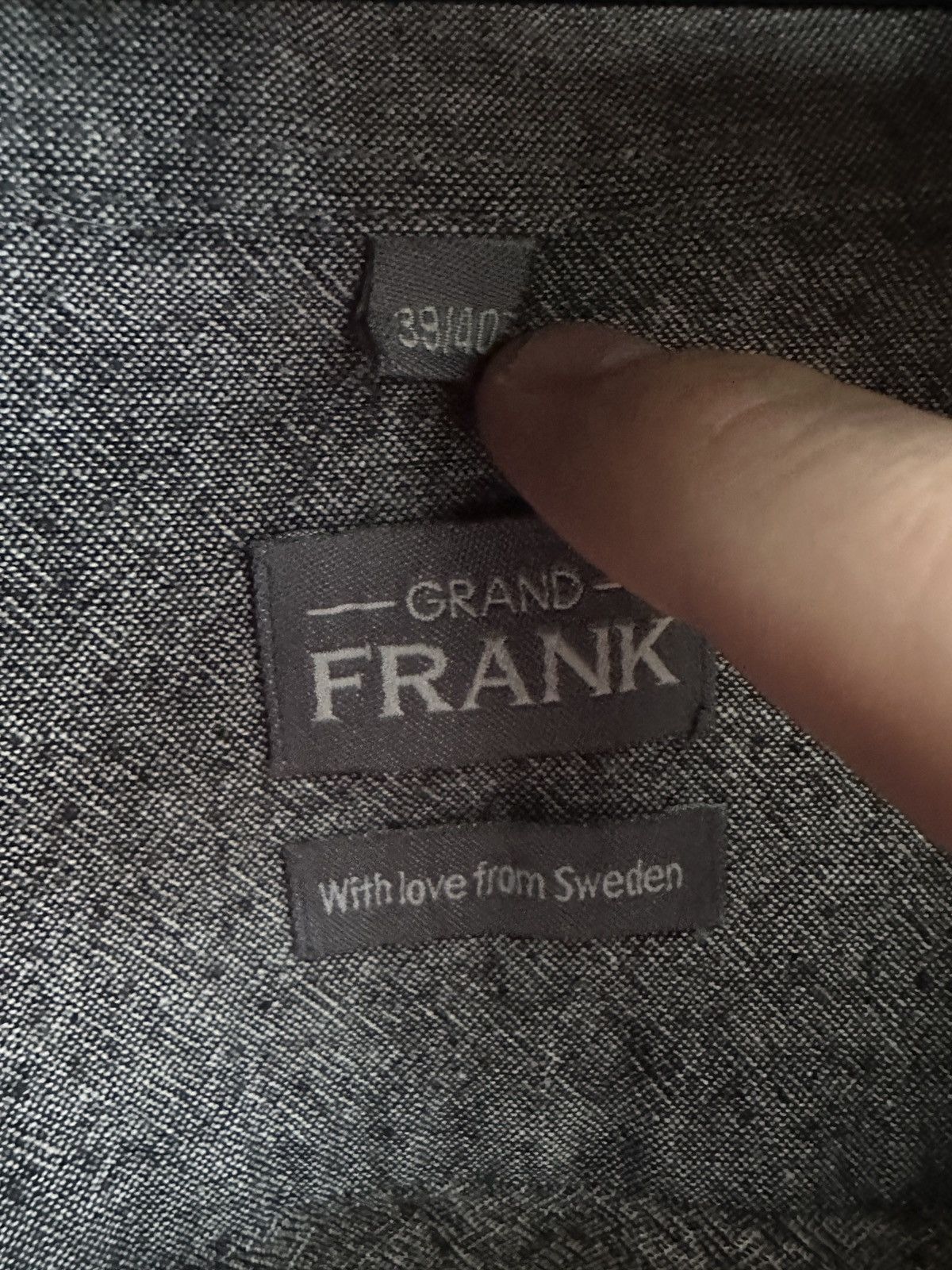 Grand Frank Grand Frank Grey Slim Spread Collar Dress Shirt Size 38R - 3 Thumbnail