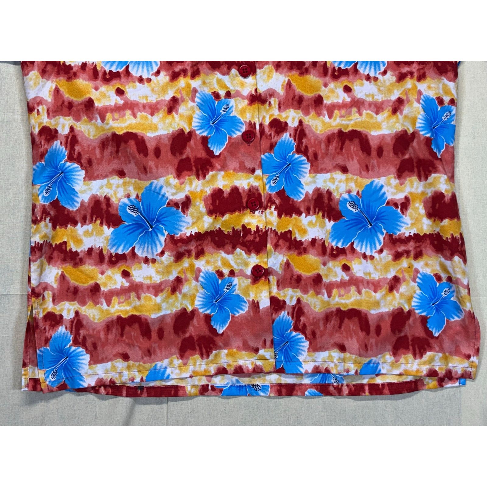 The Unbranded Brand Laleela Hawaiian Floral Shirt Mens Medium Blue Red Button Up Size US M / EU 48-50 / 2 - 10 Thumbnail