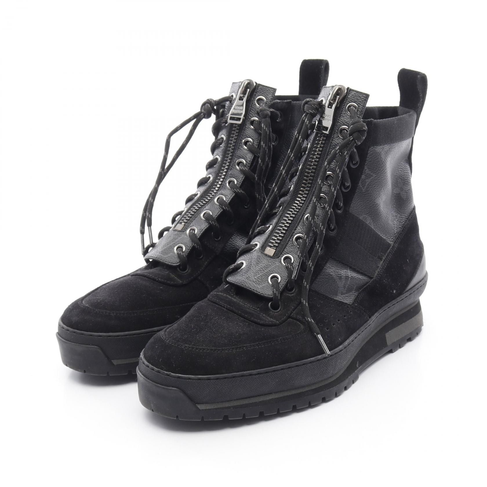 Louis Vuitton Louis Vuitton Harlem Line Monogram Boots Canvas Shoes in Black, Men's