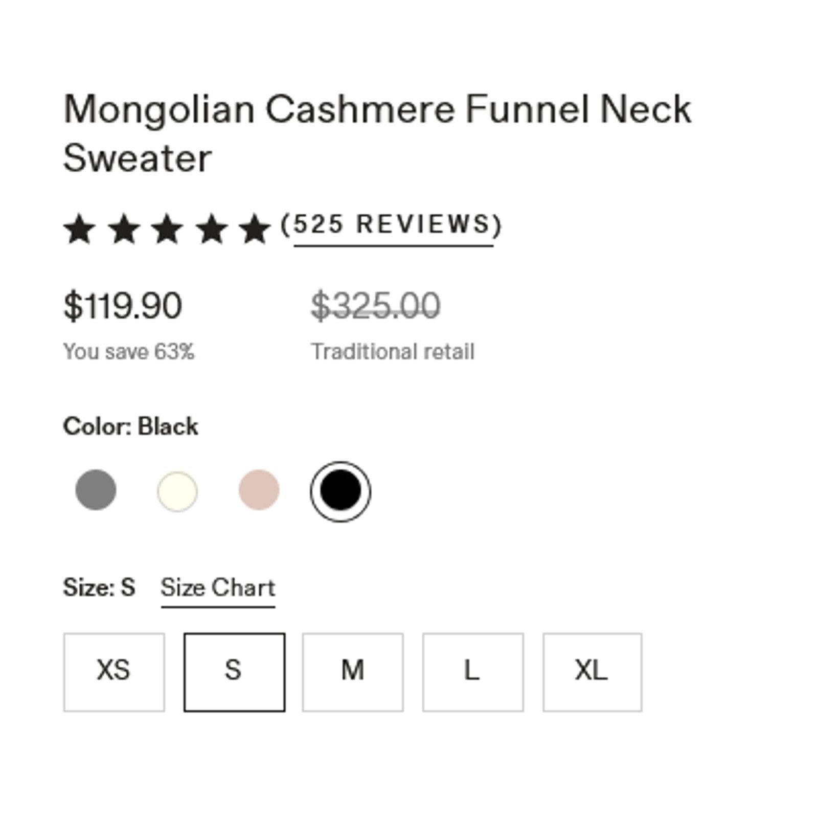 Quince Quince Mongolian Cashmere Funnel Neck Sweater Size XS NWOT Size XS / US 0-2 / IT 36-38 - 6 Thumbnail