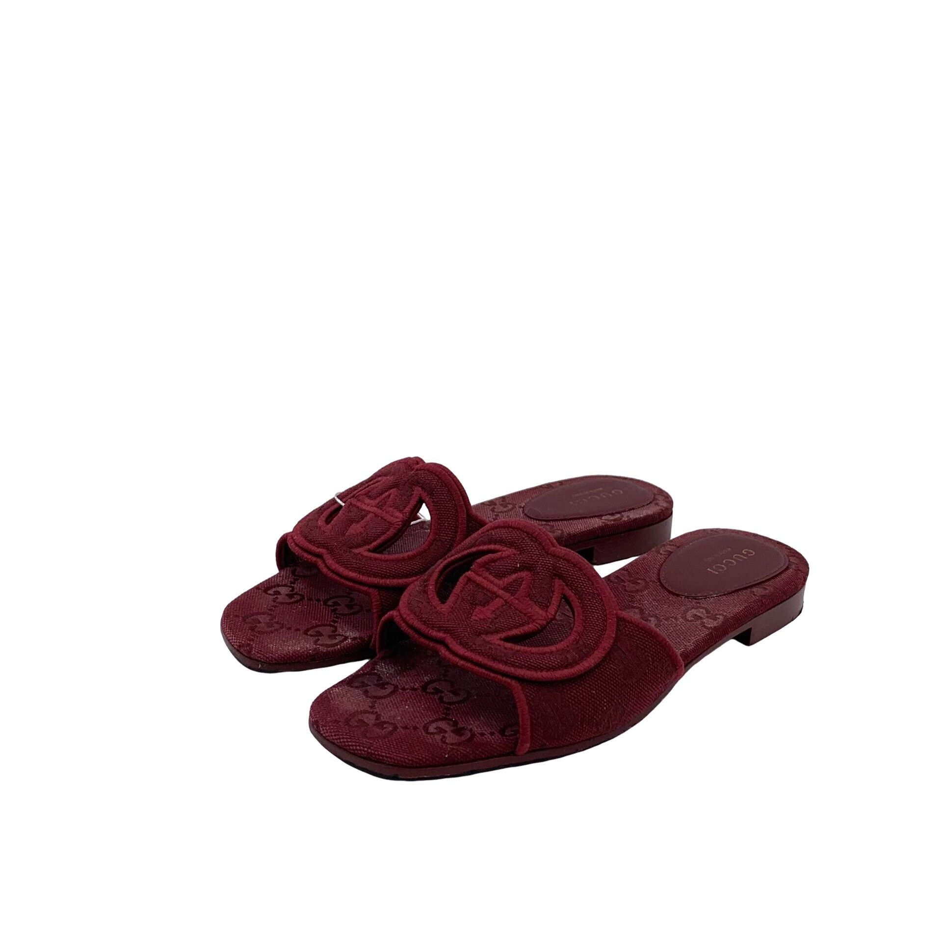 Gucci Gucci Interlocking G Embroidery Slides 35.5 Size US 5.5 / IT 35.5 - 1 Thumbnail