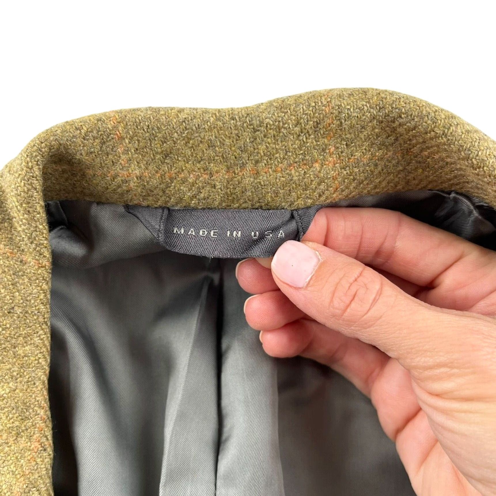 Brooks Brothers Brooks Brothers Men's Blazer Jacket Wool Tweed Tan 40 Regular USA Brown Notch Lapel 2-Button Single-Vented Mens Size 40R - 6 Thumbnail