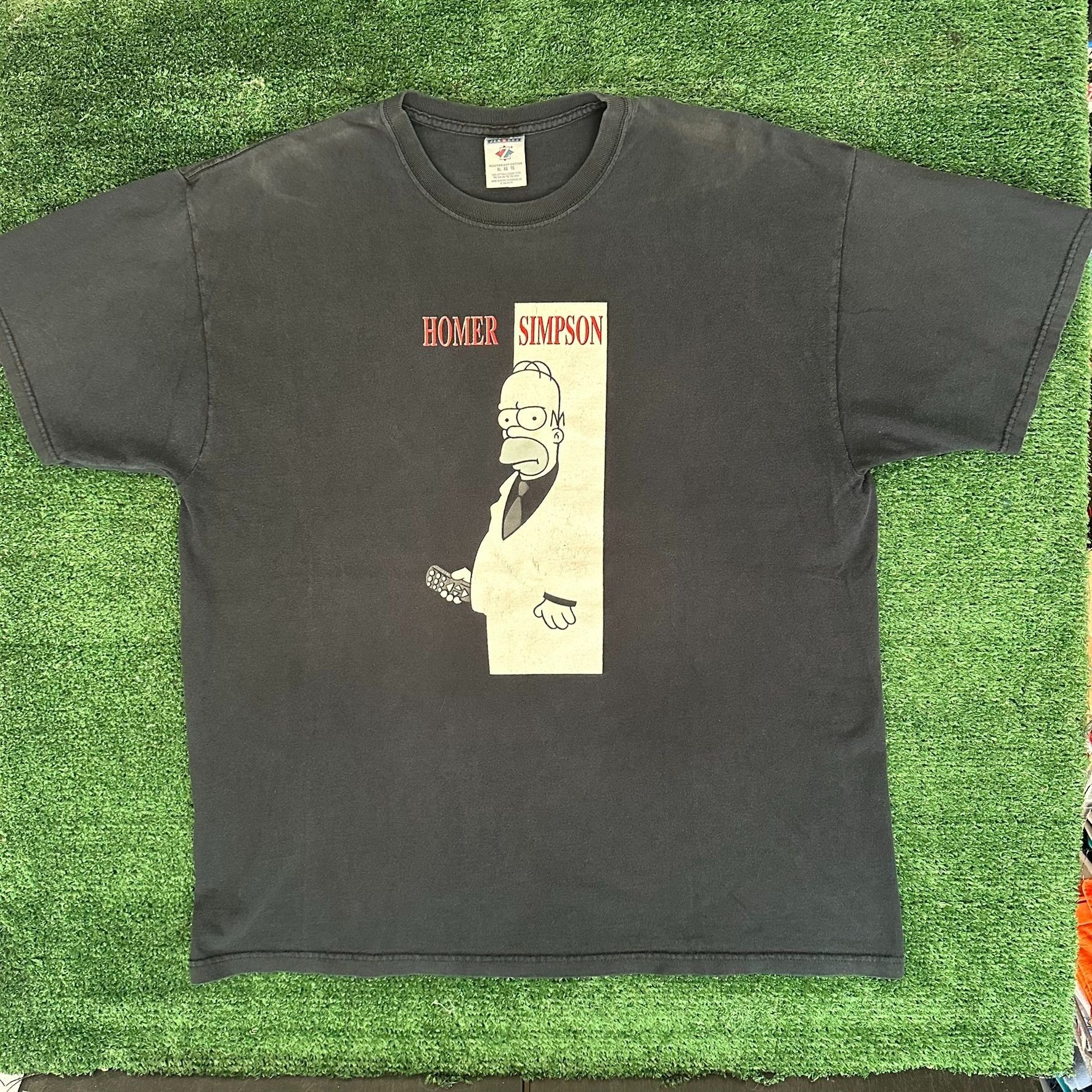 The Simpsons Vintage Y2K Homer Simpsons Scarface Parody T-Shirt Boxy Blac Size US XL / EU 56 / 4 - 1 Thumbnail