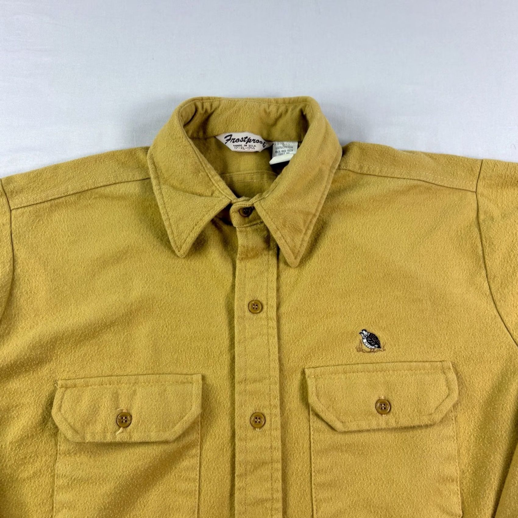 CLOT VINTAGE Frostproof Flannel Shirt Yellow XL Mens Workwear Chamois Cloth USA Made Size US XL / EU 56 / 4 - 2 Thumbnail