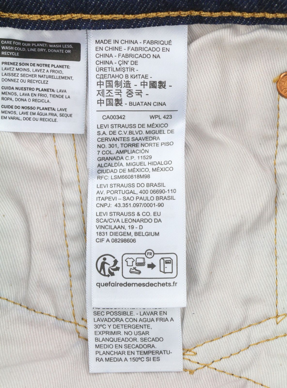 Levi's 511 W31/L30 Selvedge Slim Zip Faded Blue Jeans 87065 Size US 31 - 9 Thumbnail