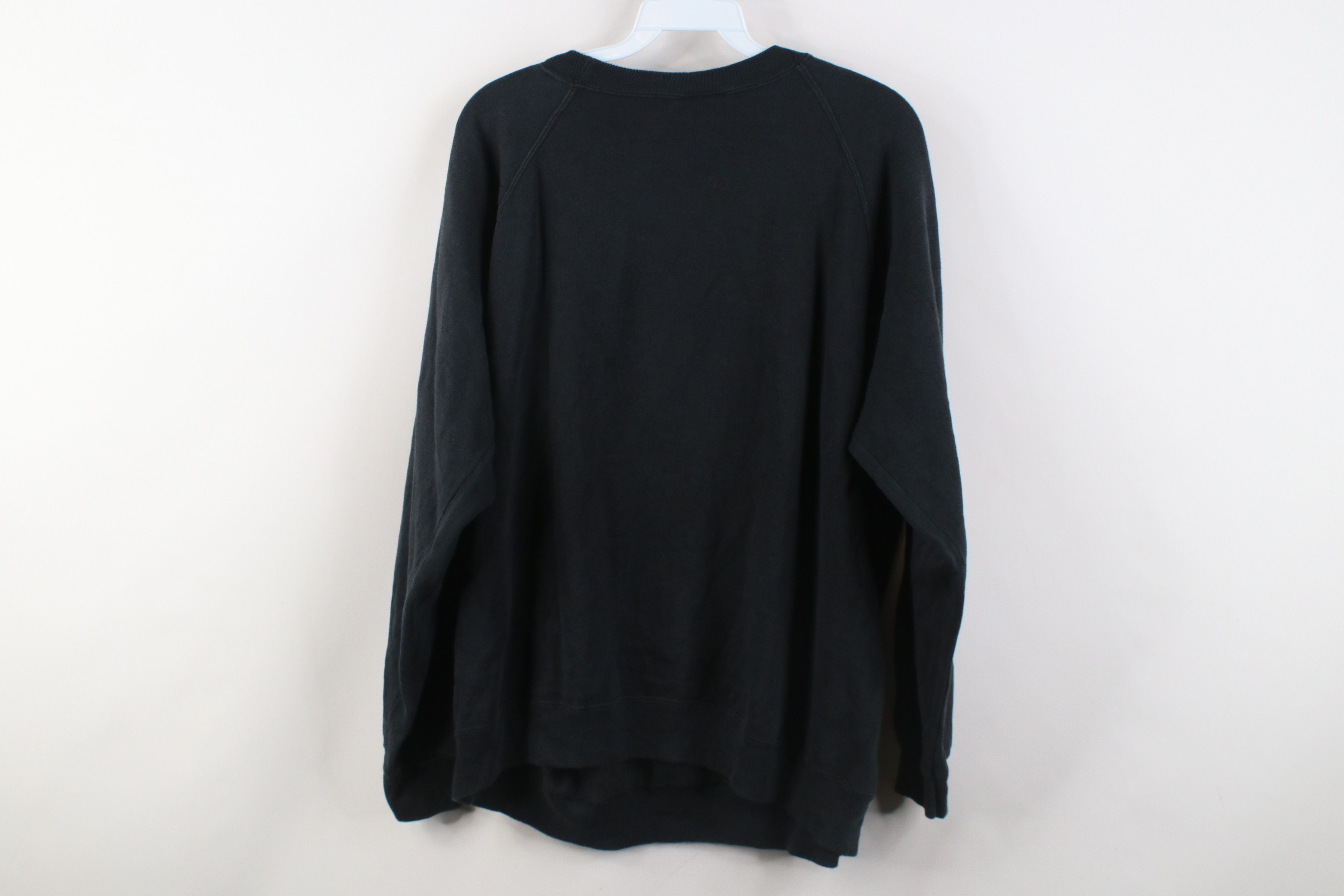 Vintage Vintage 90s Streetwear Faded Blank Crewneck Sweatshirt Black Size XL / US 12-14 / IT 48-50 - 10 Thumbnail