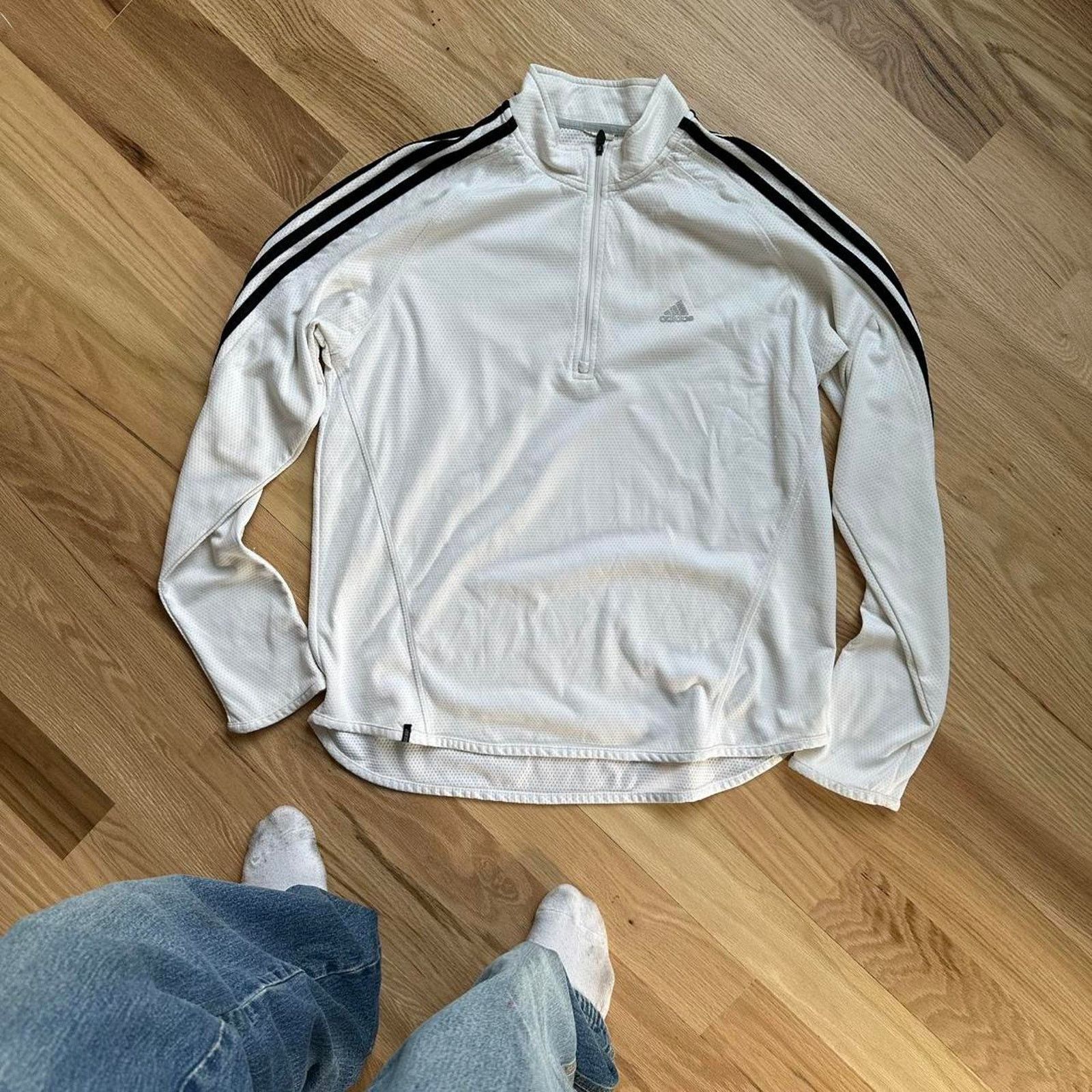 Adidas × Vintage Vintage Y2K Adidas Quarterzip Fitted Dri Fit Longsleeve Size US XL / EU 56 / 4 - 4 Thumbnail