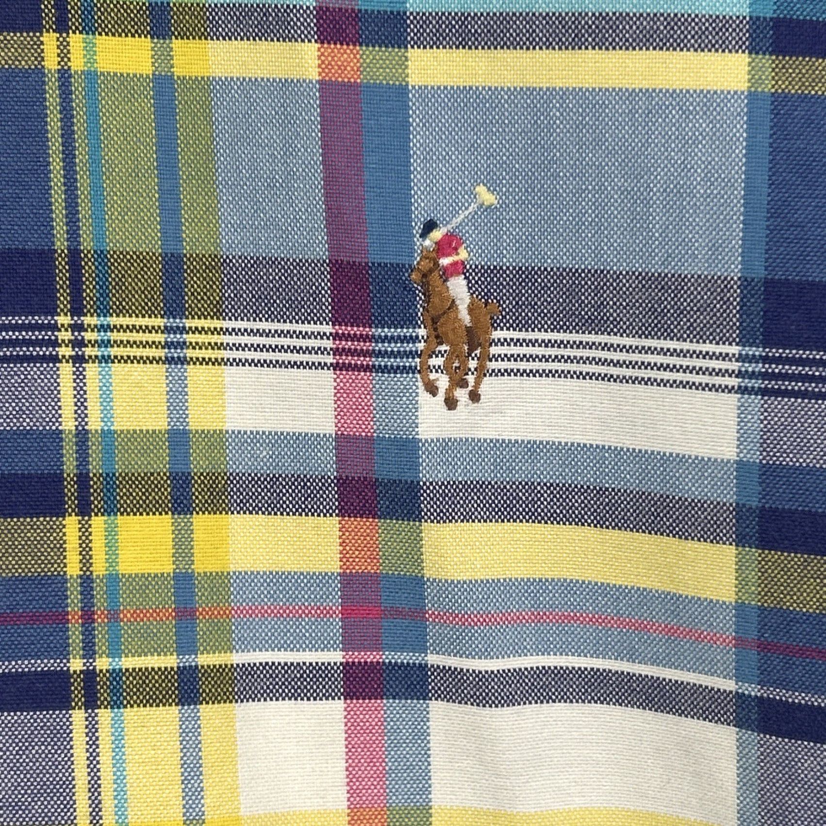 Ralph Lauren Ralph Lauren Button Down Short Sleeve Plaid 3XB Mens Flesh Pony Short Sleeve Size US 39 - 4 Thumbnail