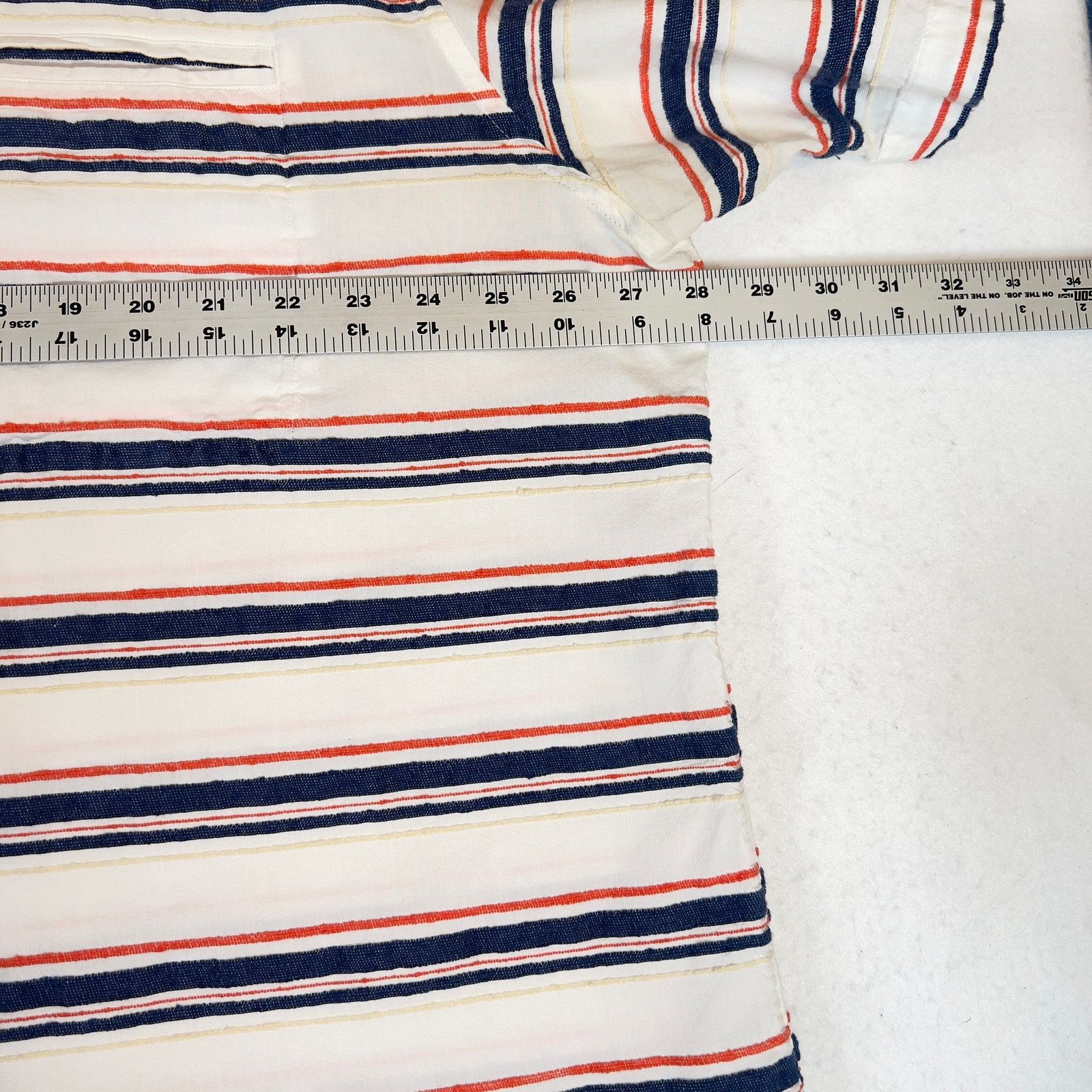 Orvis Orvis Button Shirt Men's XXL White Blue Orange Stripe Size US XXL / EU 58 / 5 - 6 Thumbnail