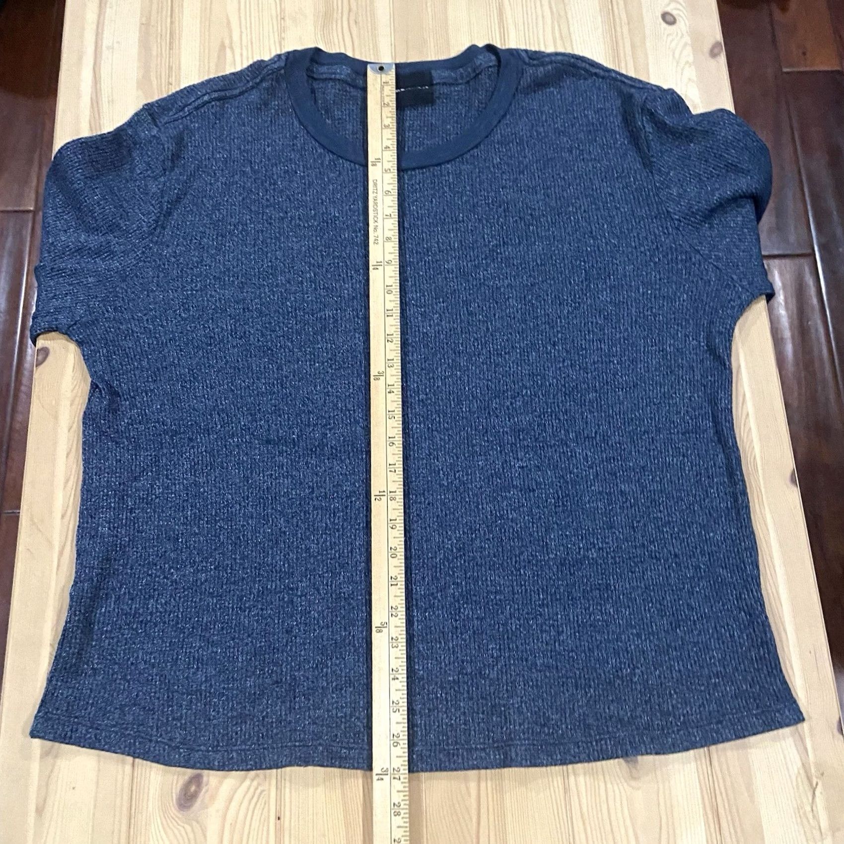MONROW Monrow Top Womens 2XL Blue Knit Crew Neck Long Sleeve T-Shirt Casual Shirt Cropped Regular Size XXL / US 16-18 / IT 52-54 - 4 Thumbnail