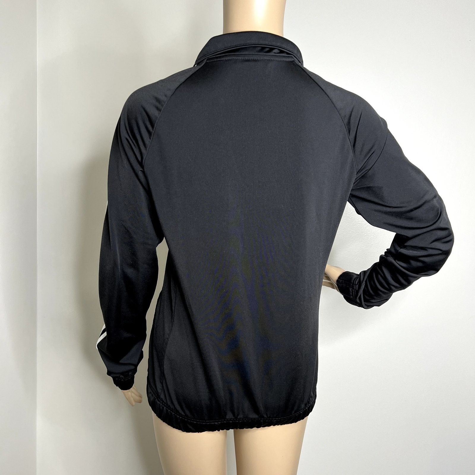 Adidas Adidas Black Striped Athletic Zip Track Jacket Size S / US 4 / IT 40 - 3 Thumbnail