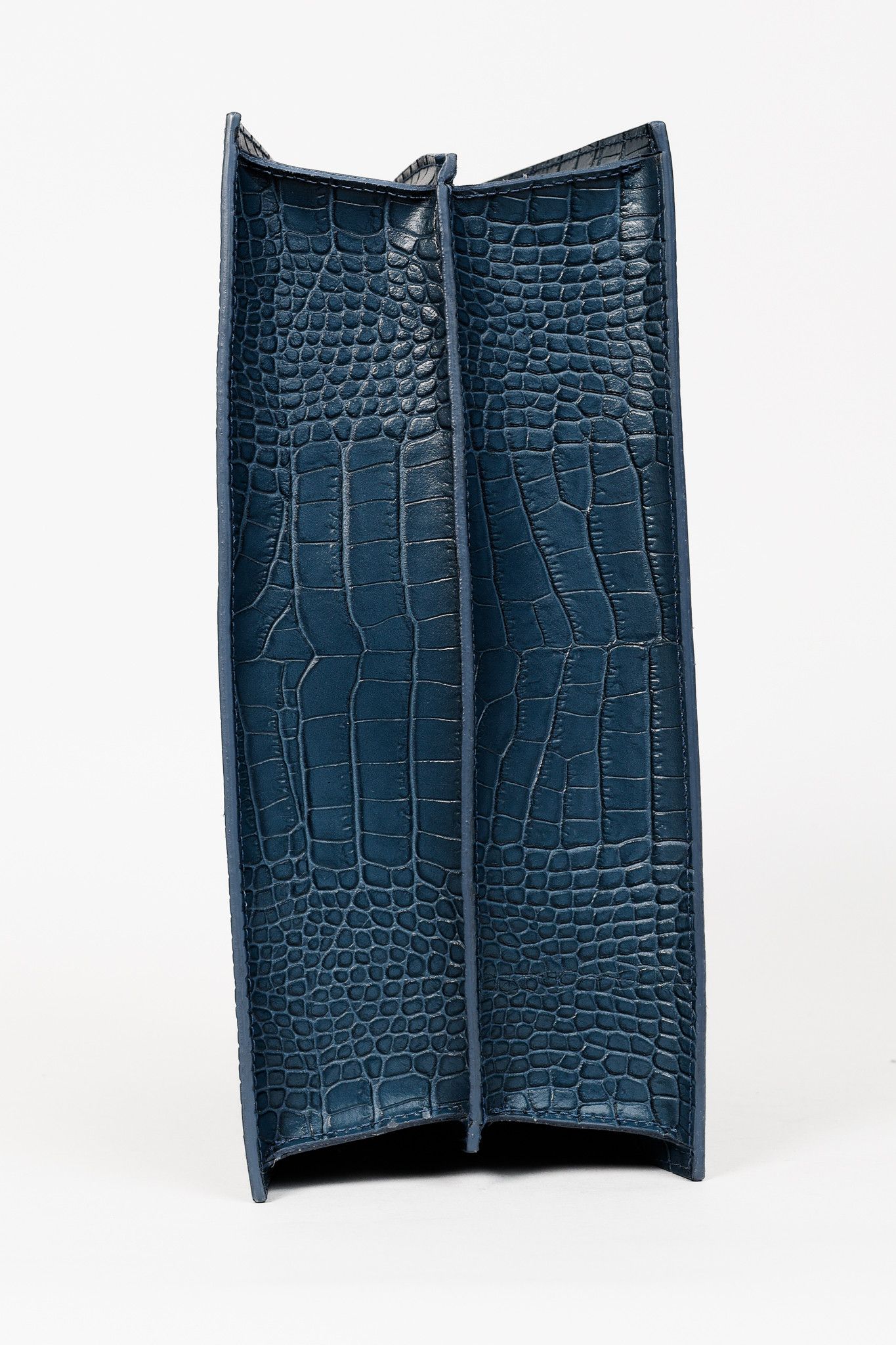 Designer Teddy Blake Kate Croco 12" Blue Leather Tote Size ONE SIZE - 5 Thumbnail