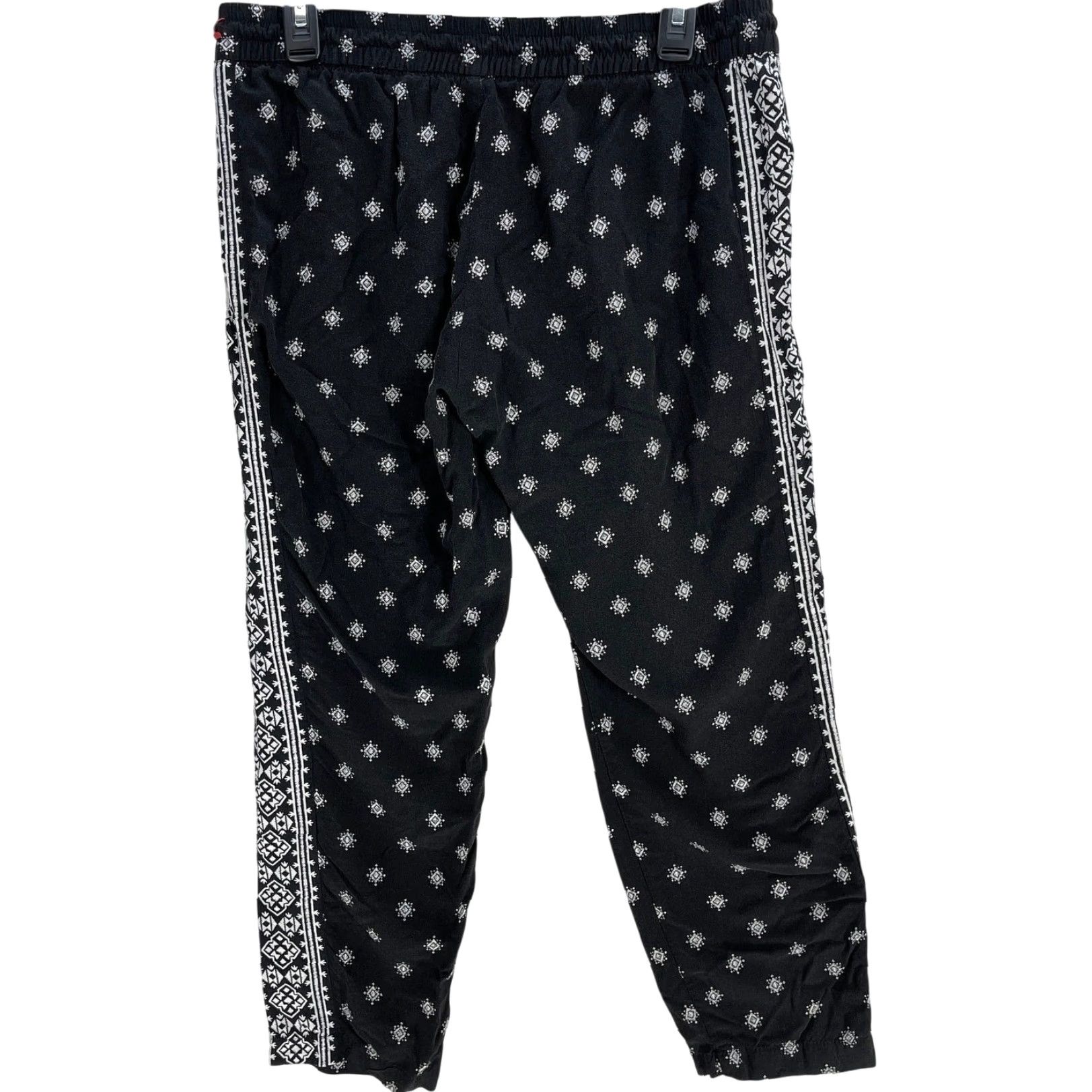 Old Navy Old Navy Ankle Pants Women M Black White All Over Print Boho Hippie Prairie Geometric Vintage No Size 24" / US 00 / IT 34 - 3 Thumbnail