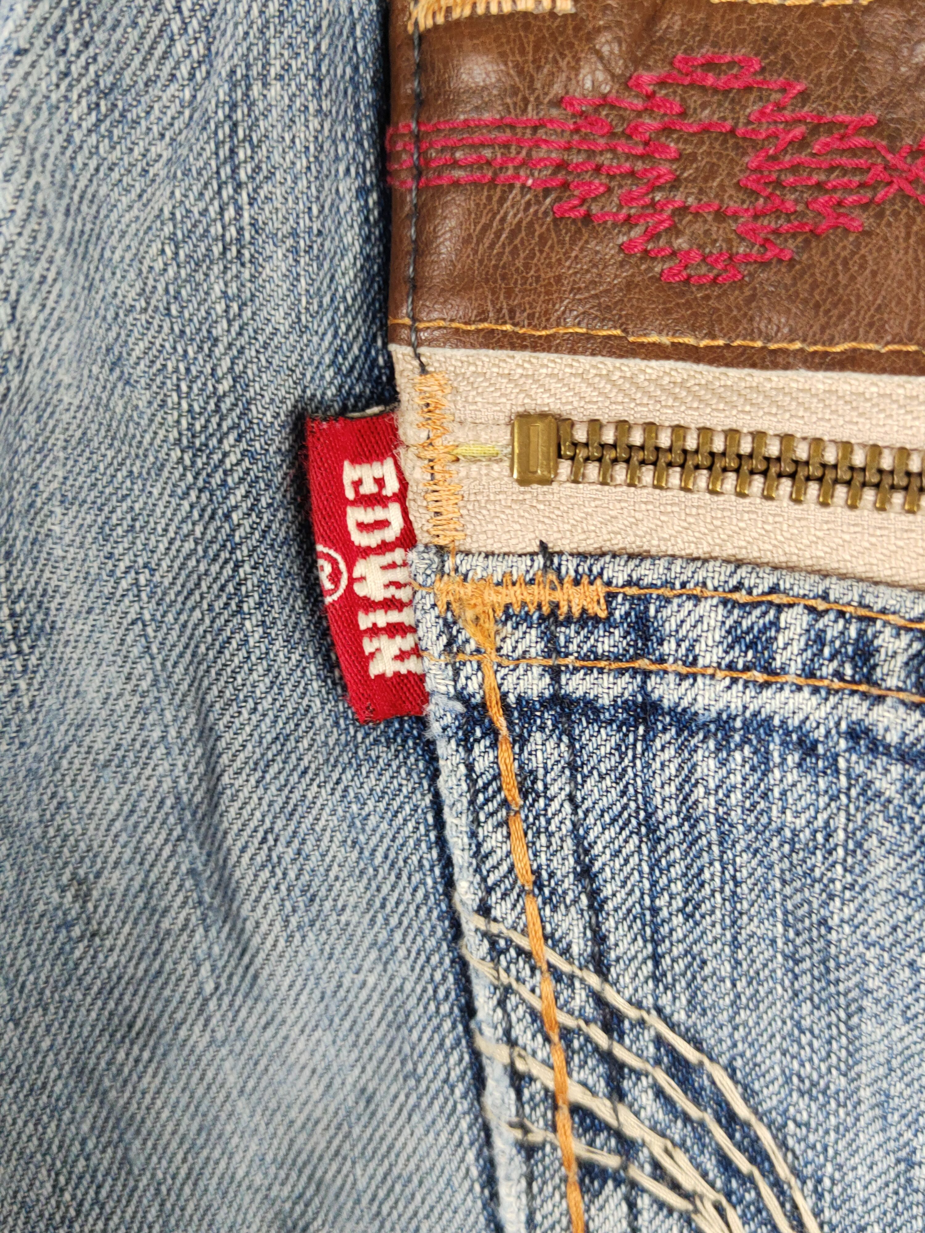 Edwin Edwin Dark Blue Distressed Ripped Jeans #S2203 Size US 33 - 10 Thumbnail